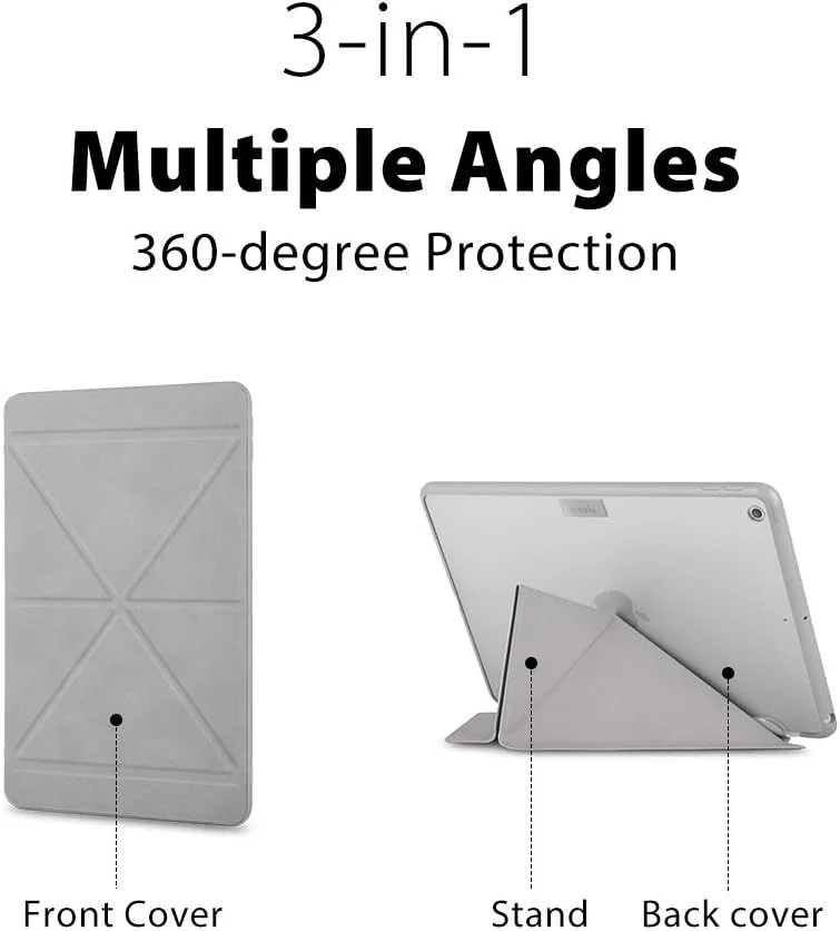 Moshi VersaCover Origami Folding Case & Stand for iPad 10.2 (20202019) (Metro Black)