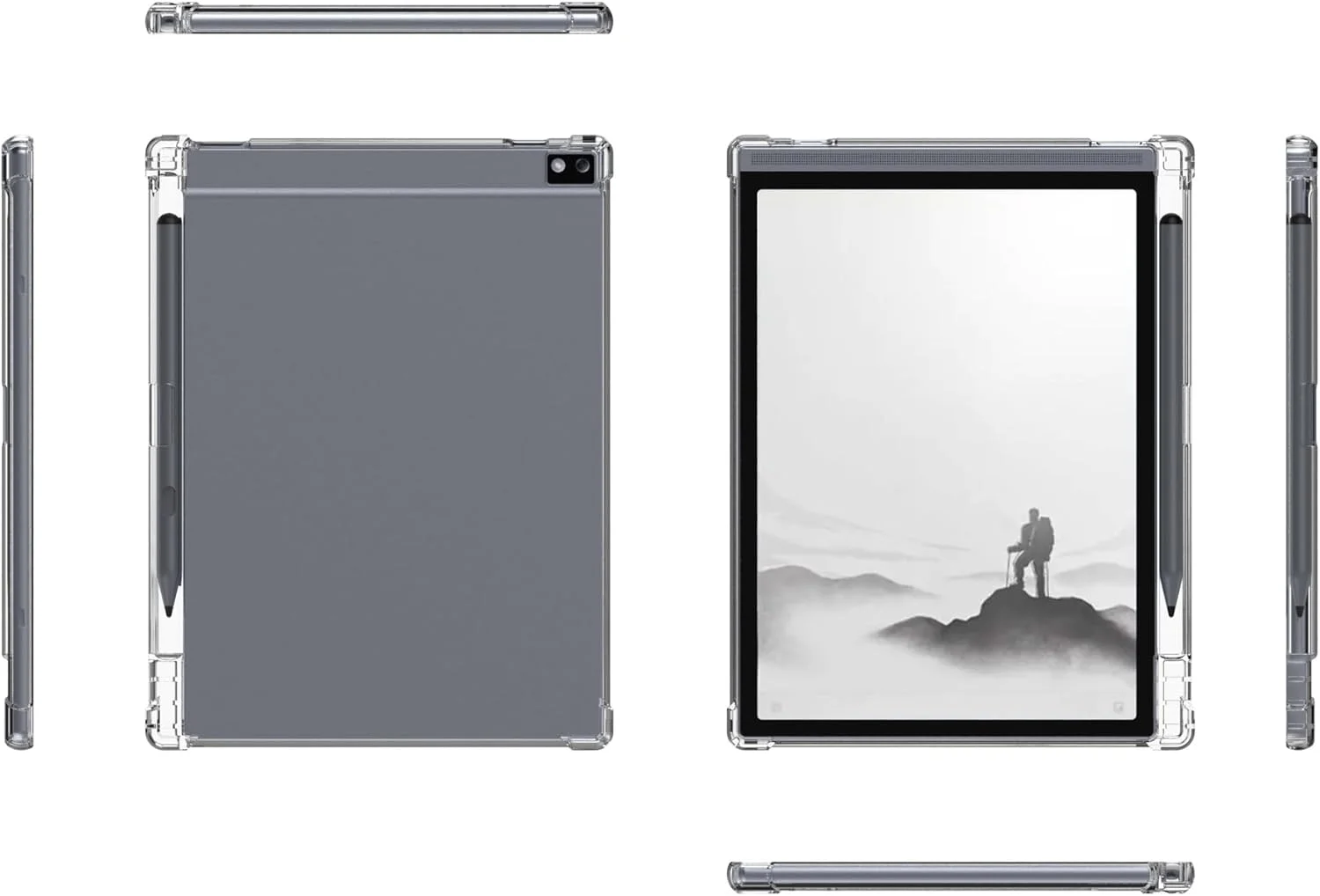 Zuooiec Clear Case for iFLYTEK AINOTE Air 2, 8.2" Paper Tablet (2025 Released) - Ultra-Thin Lightweight Transparent Silicone Flexible Soft Back Cover with Pen Holder