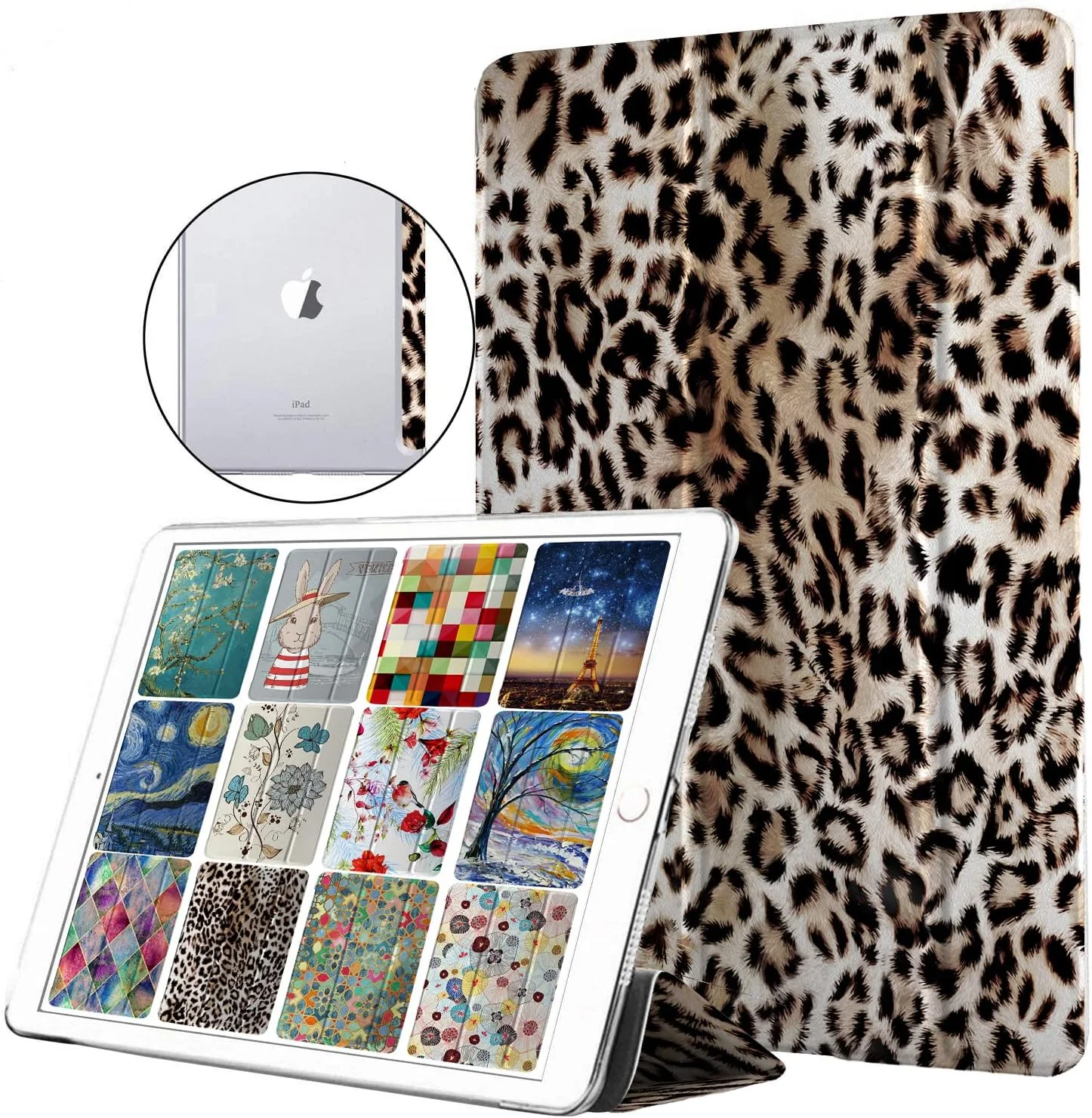 کاور محافظ آیپد مینی 5 اینچی 7.9 اینچی 2019 مدل [Mini 5 Gen] A2133 A2124 A2126 A2125 MUQY2LL/A MUQW2LL/A MUQX2LL/A MUU62LL/A، باریک، سبک وزن، جلد پشتی شفاف چاپ شده از جنس PC - طرح جگوار