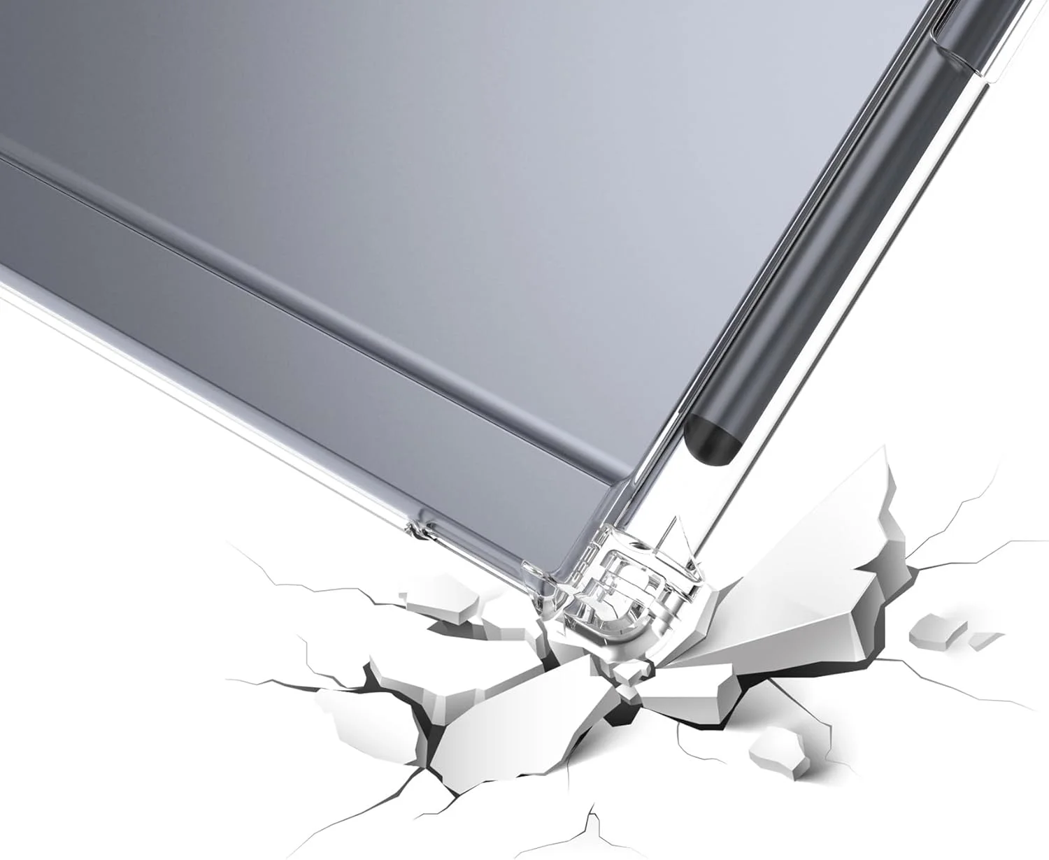 Zuooiec Clear Case for iFLYTEK AINOTE Air 2, 8.2" Paper Tablet (2025 Released) - Ultra-Thin Lightweight Transparent Silicone Flexible Soft Back Cover with Pen Holder