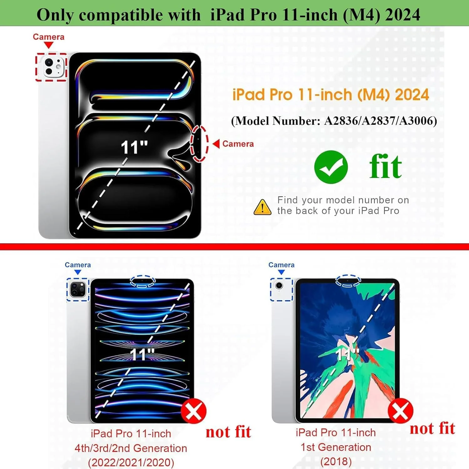 کاور شفاف پایه دار GBUFIYSN برای آیپد پرو 11 اینچ M4 (2024) با جای قلم و استند: کاور پشتی TPU نرم و ضد ضربه شفاف و ضد زردی [پشتیبانی از شارژ قلم] پوسته سیلیکونی سبک