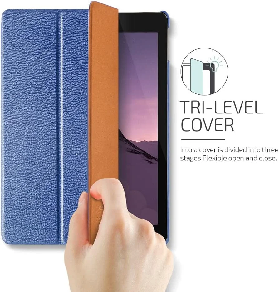 کاور چرمی VRS Design Saffiano K مناسب برای آیپد پرو 10.5 اینچ - آبی تیره