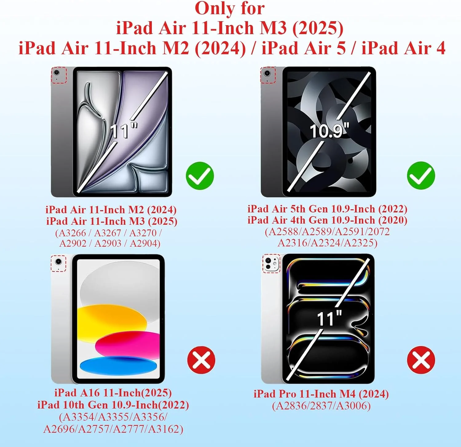 کاور آیپد ایر 11 اینچی M3/M2 (2025/2024)، آیپد ایر 5/4 (2022/2020 نسل 5/4) با نگهدارنده قلم و ضربه گیر TPU نرم، پشت شفاف، کاور باریک و ضد ضربه تبلت، بنفش