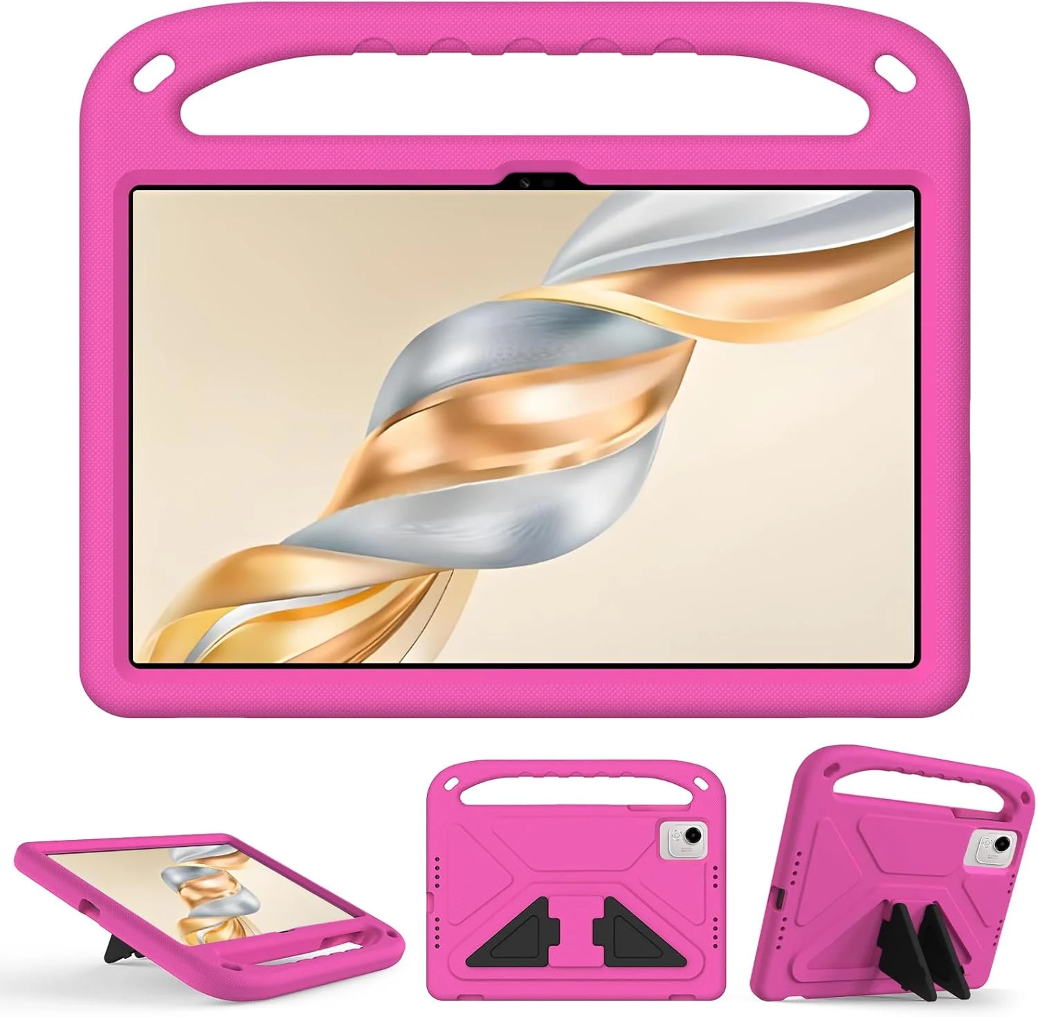کیف محافظ کودکانه GOZOPO برای تبلت آنر پد X9a با صفحه نمایش 11.5 اینچی، سبک و ضد ضربه به همراه پایه دسته دار سازگار با آنر پد X9a مدل 2025 (رنگ صورتی)