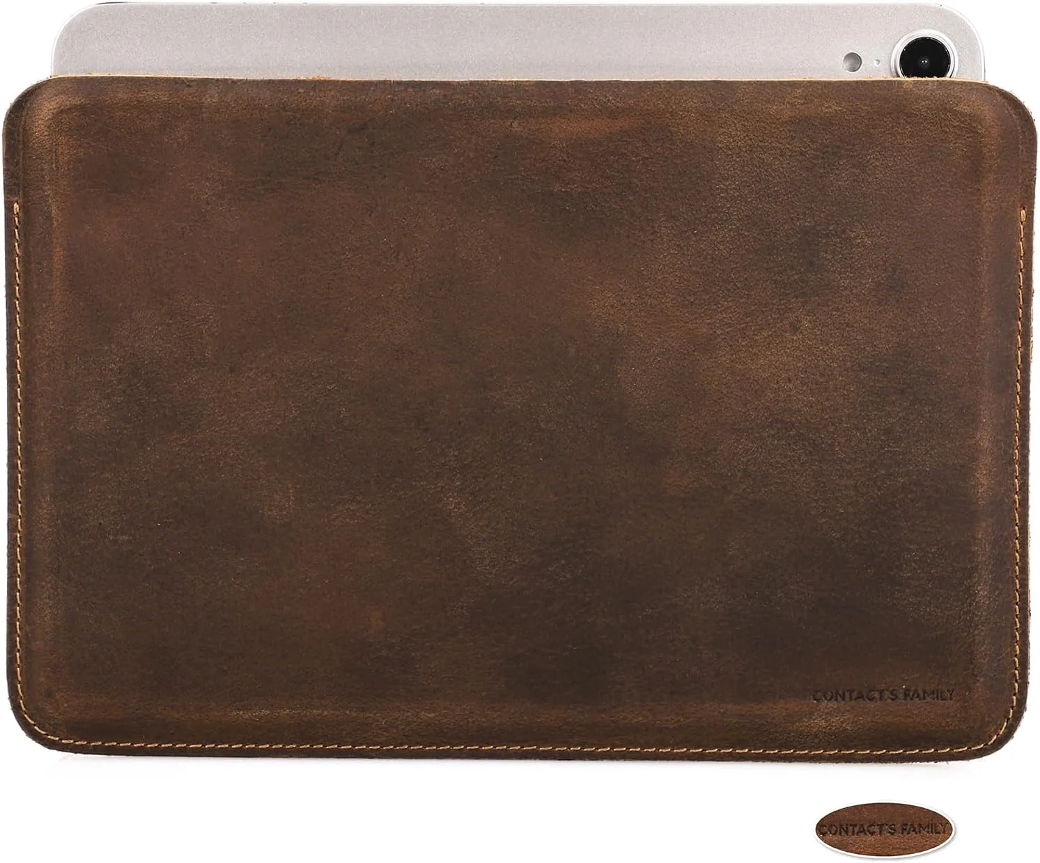 کیف محافظ تبلت باریک 8.3 اینچی چرمی دانه برتر CataPurus، طراحی مینیمالیستی یکپارچه، کاملا دست ساز، سازگار با آیپد مینی 6 8.3 اینچی، آیپد مینی 7.9 اینچی و سایر تبلت ها، قهوه ای 8.3 اینچ