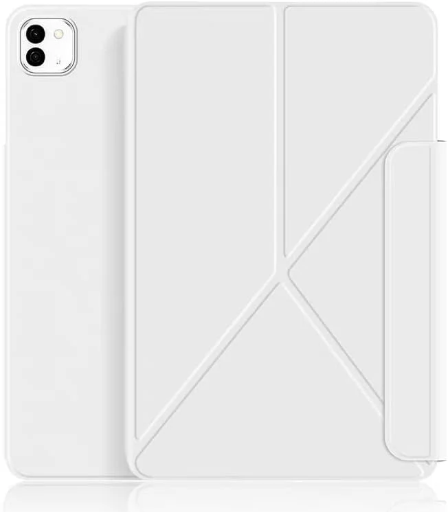 کیف تبلت Gruattreay سازگار با Honor MagicPad 3 13.3 اینچ (2025)، کیف چرمی فوق العاده نازک Y-Fold با اتصال مغناطیسی، روکش چند زاویه ای با قابلیت بیدار شدن/خواب خودکار (سفید)