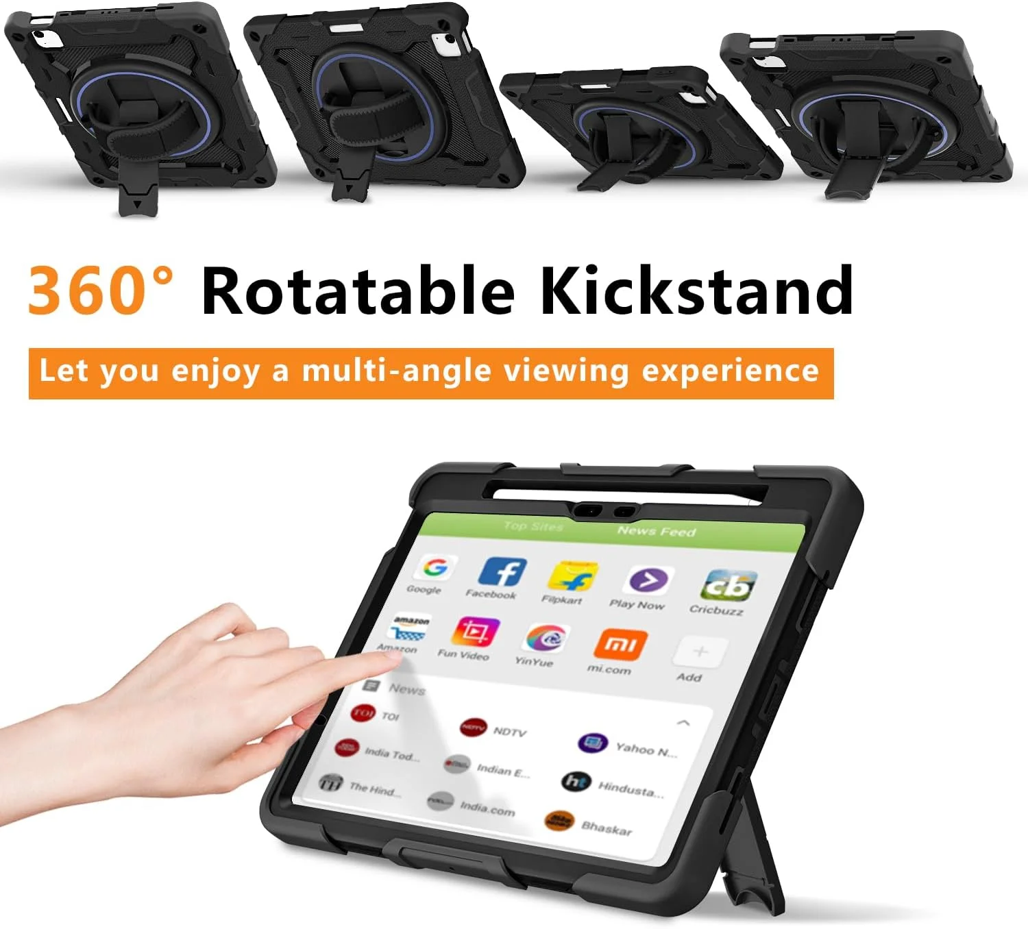 کاور محافظ آیپد ایر ۱۱ اینچ ROSROME مدل ۲۰۲۵ (M3) / ۲۰۲۴ (M2) همراه با محافظ صفحه نمایش HD، کاور ضد ضربه تمام بدنه مناسب کودکان با استند چرخان ۳۶۰ درجه/بند دستی/بند شانه/جای مداد، مشکی کاور محافظ آیپد ایر ۱۱ اینچ ROSROME مدل ۲۰۲۵ (M3) / ۲۰۲۴ (M2) همراه با محافظ صفحه نمایش HD، کاور ضد ضربه تمام بدنه مناسب کودکان با استند چرخان ۳۶۰ درجه/بند دستی/بند شانه/جای مداد، مشکی