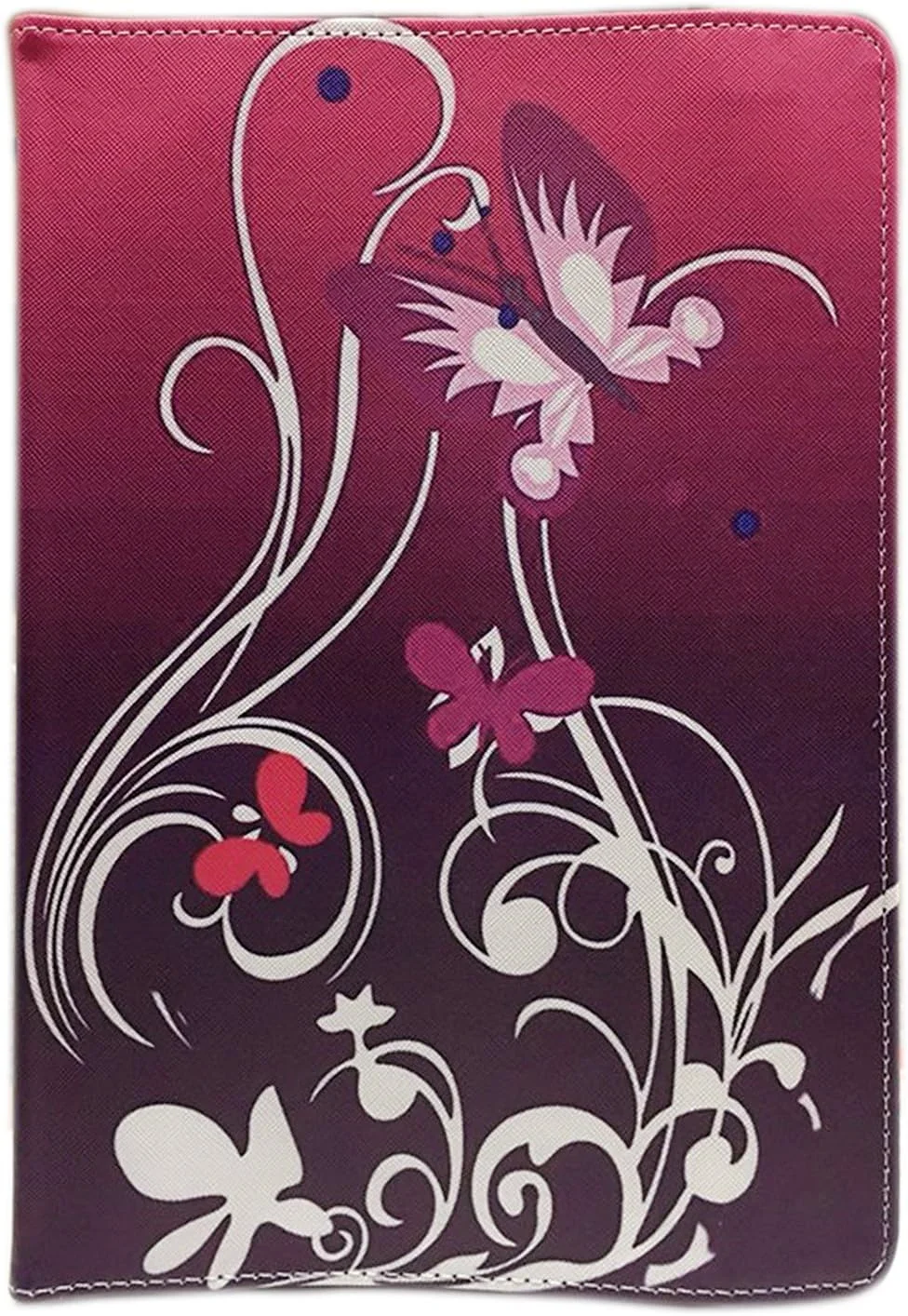 کیف تبلت یونیورسال 8.0 اینچی، کاور چند زاویه ای استند دار طرح دار مناسب برای تمام تبلت های 8.0 اینچی سامسونگ، لنوو، ایسر، هواوی، سونی، اپل، توشیبا و تبلت های اندرویدی (پروانه بنفش)