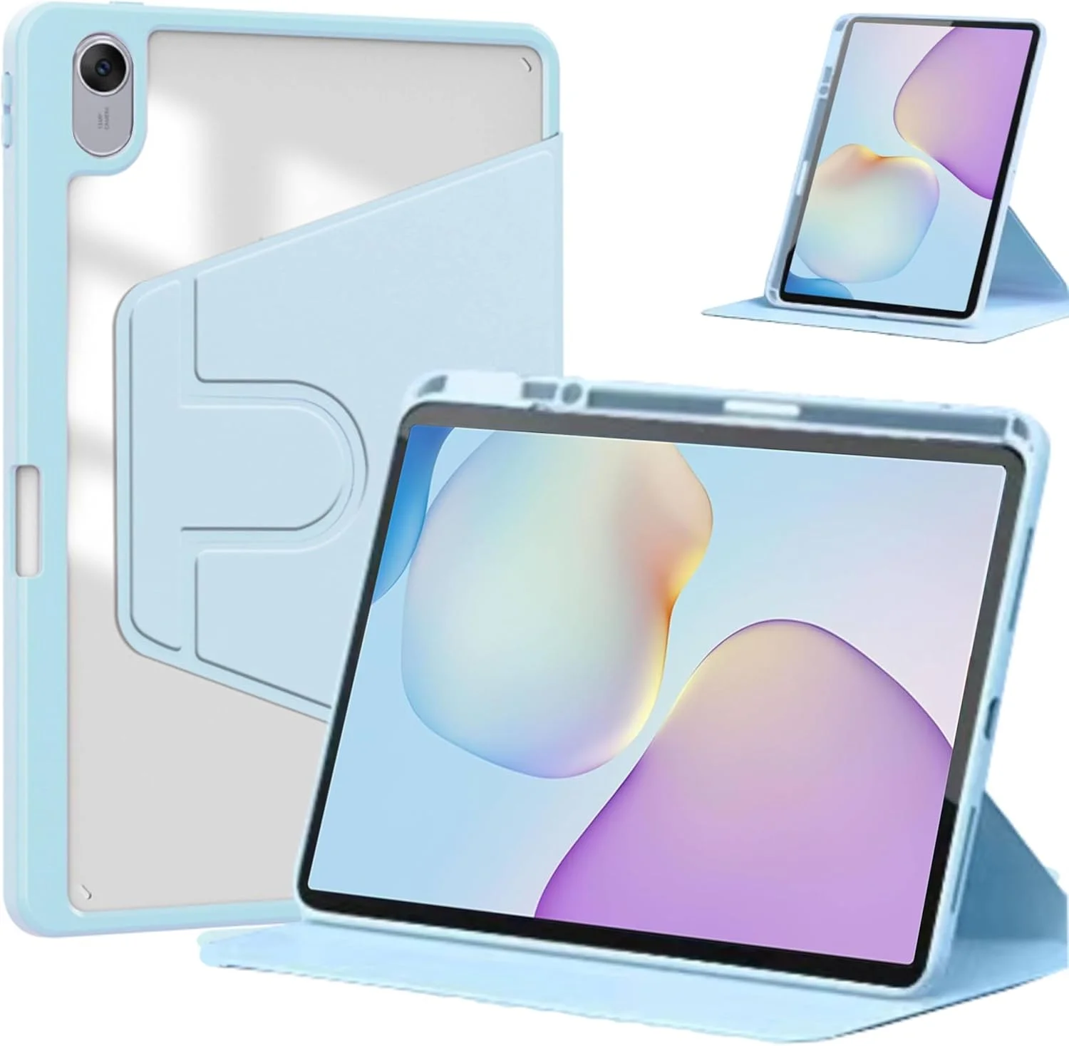 کاور هیبریدی Vurtboly سازگار با هوآوی Matepad 11.5 اینچ 2025، کاور محافظ PC سخت تاشو با قابلیت تنظیم چند زاویه و جای قلم، سازگار با هوآوی Matepad 11.5 اینچ 2025 (آبی)