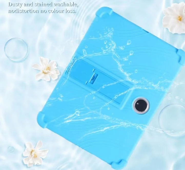 محافظ ضد ضربه Gruattreay سازگار با تبلت OnePlus Pad 2 سایز 12.1 اینچ (مدل 2024)، کاور سیلیکونی نرم تبلت با پایه نگهدارنده پشتی (مشکی)