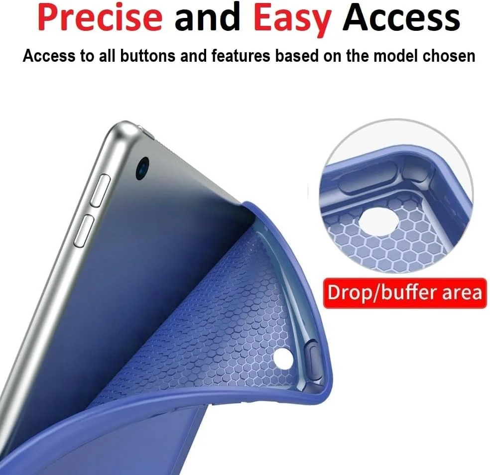 کیف تاشو سه لتی Vultic برای آیپد 2/3/4 (مدل های 2012/2011) [قدیمی ترین مدل ها]، پایه هوشمند مغناطیسی [خواب/بیدار شدن خودکار] کاور پشتی سیلیکونی نرم و باریک (قرمز)