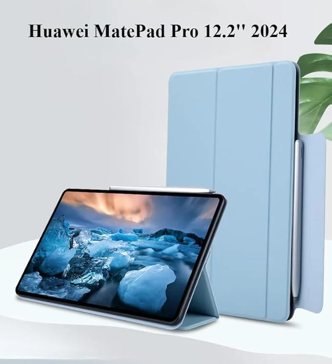 کاور Gruattreay سازگار با تبلت Huawei MatePad Pro 12.2 اینچی (2024)، کاور محافظ سه لایه، مقاوم در برابر لرزش و ضد ضربه، طراحی سگک برج، حالت خواب/بیدار شدن خودکار (خاکستری)
