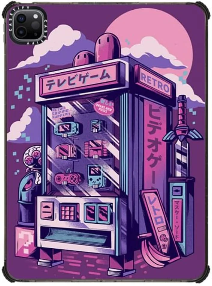 کاور ضربه گیر CASETiFY برای آیپد پرو 11 اینچ (نسل 3/4) - طرح دستگاه فروش اتوماتیک قدیمی - مشکی شفاف