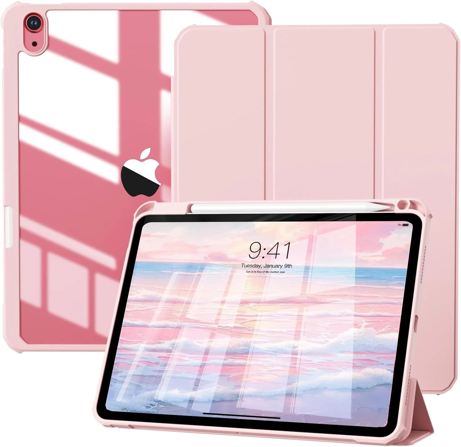کاور GKABXY مناسب برای آیپد (A16) نسل 11ام / 10ام 2025/2022 10.9 اینچی با جای قلم، کاور سه تایی باریک و سبک آیپد 11 اینچی با قاب پشتی نیمه شفاف و مقاوم PC، صورتی کاور GKABXY مناسب برای آیپد (A16) نسل 11ام / 10ام 2025/2022 10.9 اینچی با جای قلم، کاور سه تایی باریک و سبک آیپد 11 اینچی با قاب پشتی نیمه شفاف و مقاوم PC، صورتی