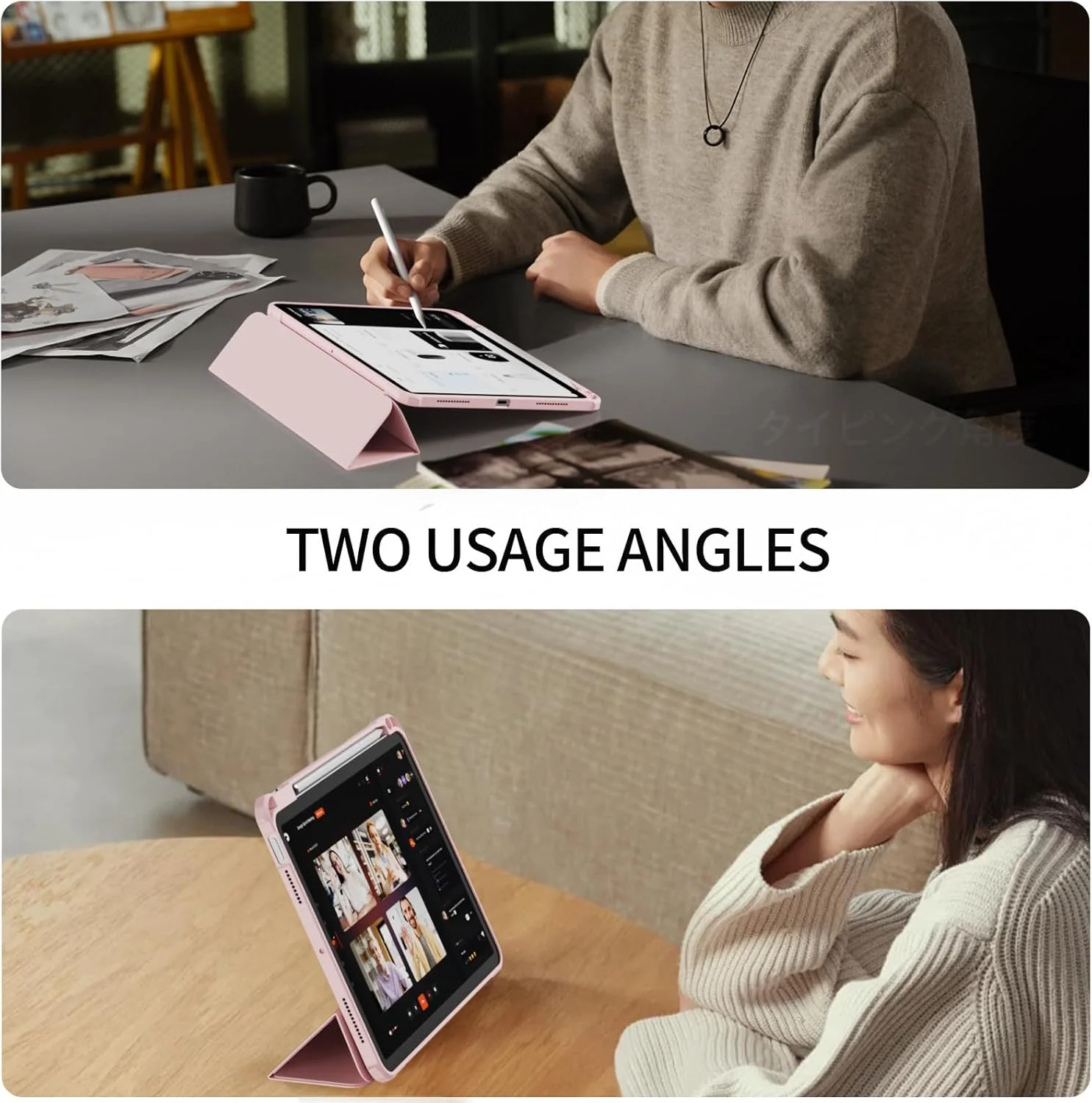 کاور GKABXY مناسب برای آیپد (A16) نسل 11ام / 10ام 2025/2022 10.9 اینچی با جای قلم، کاور سه تایی باریک و سبک آیپد 11 اینچی با قاب پشتی نیمه شفاف و مقاوم PC، صورتی