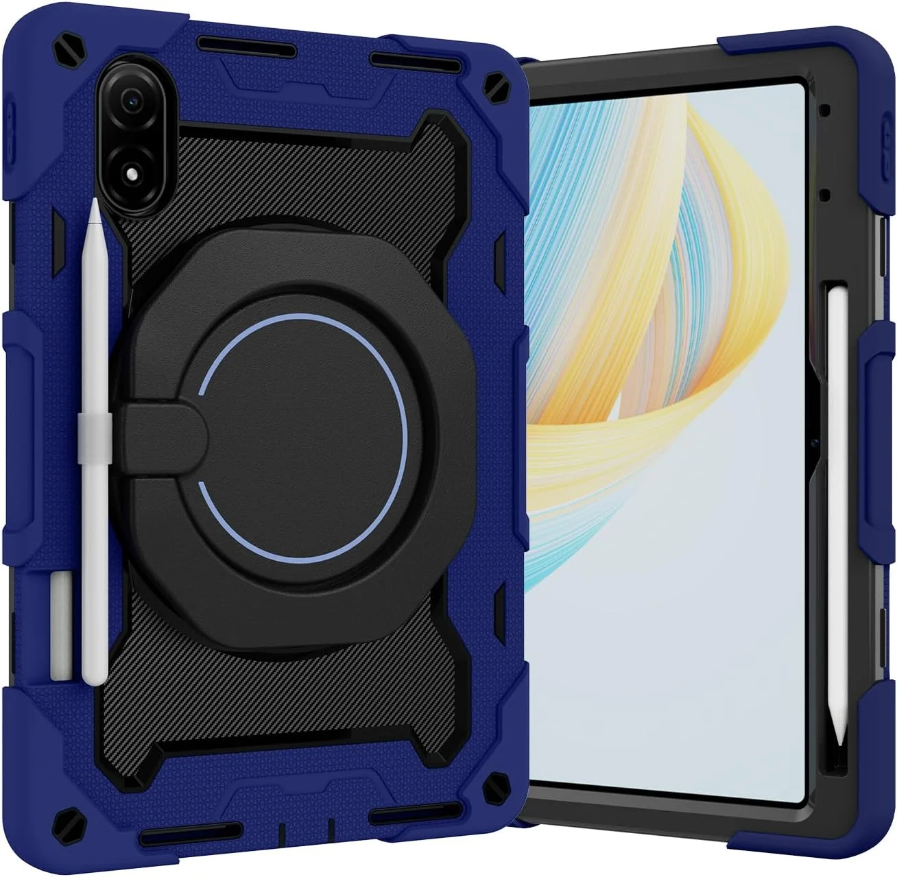 کاور گروتری سازگار با آنر پد 9 پرو 12.1 اینچ 2024، دارای پایه چرخشی 360 درجه، کاور PC+ سیلیکونی ضد ضربه با جای قلم و بند شانه (آبی) کاور گروتری سازگار با آنر پد 9 پرو 12.1 اینچ 2024، دارای پایه چرخشی 360 درجه، کاور PC+ سیلیکونی ضد ضربه با جای قلم و بند شانه (آبی)