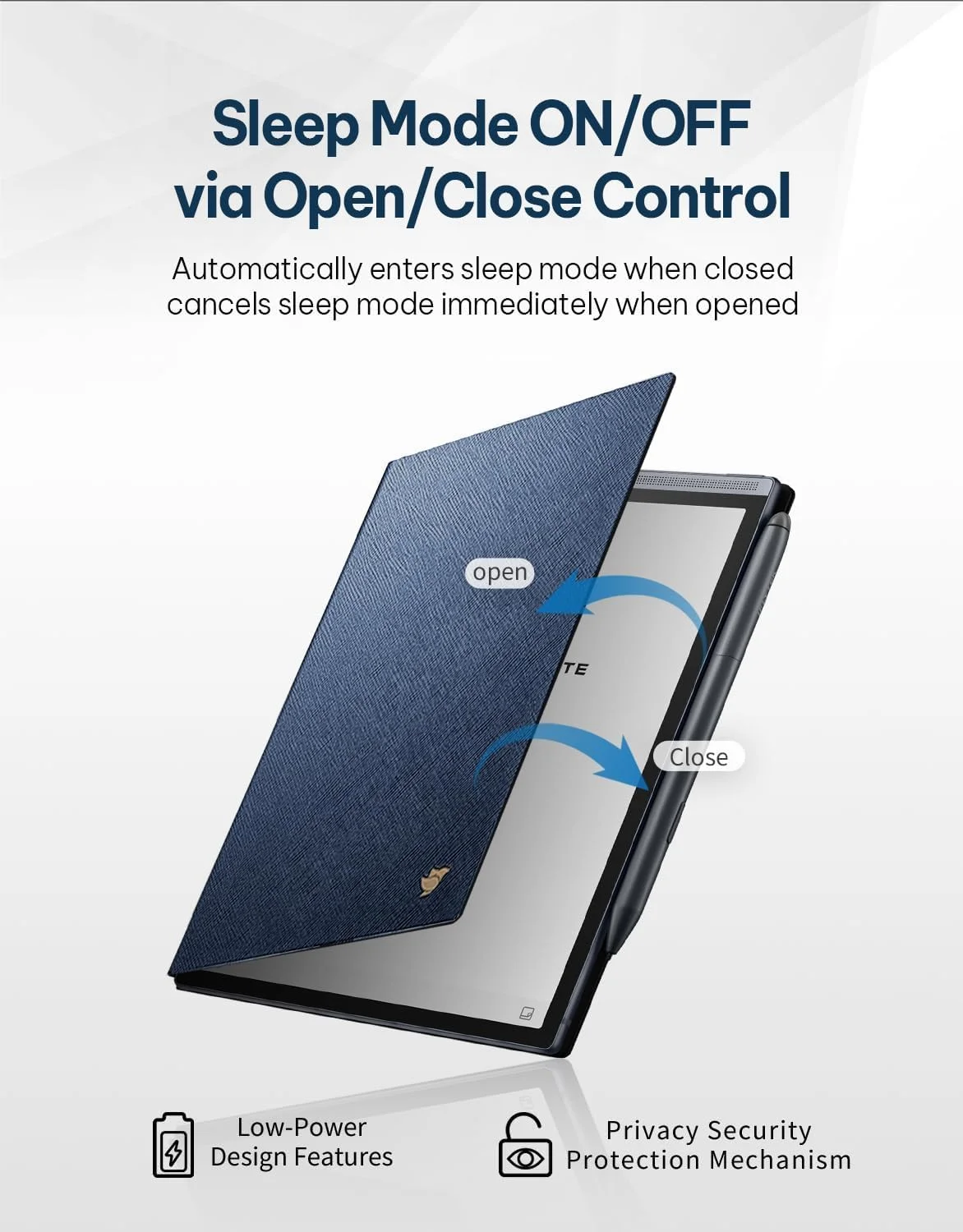 کیف محافظ آبی رنگ برای تبلت iFLYTEK AINOTE Air 2 با صفحه نمایش جوهر الکترونیکی 8.2 اینچی