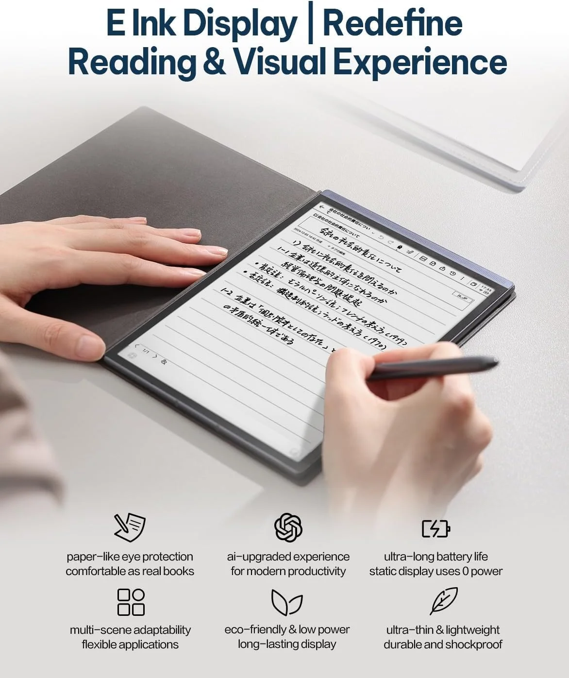 کیف محافظ آبی رنگ برای تبلت iFLYTEK AINOTE Air 2 با صفحه نمایش جوهر الکترونیکی 8.2 اینچی