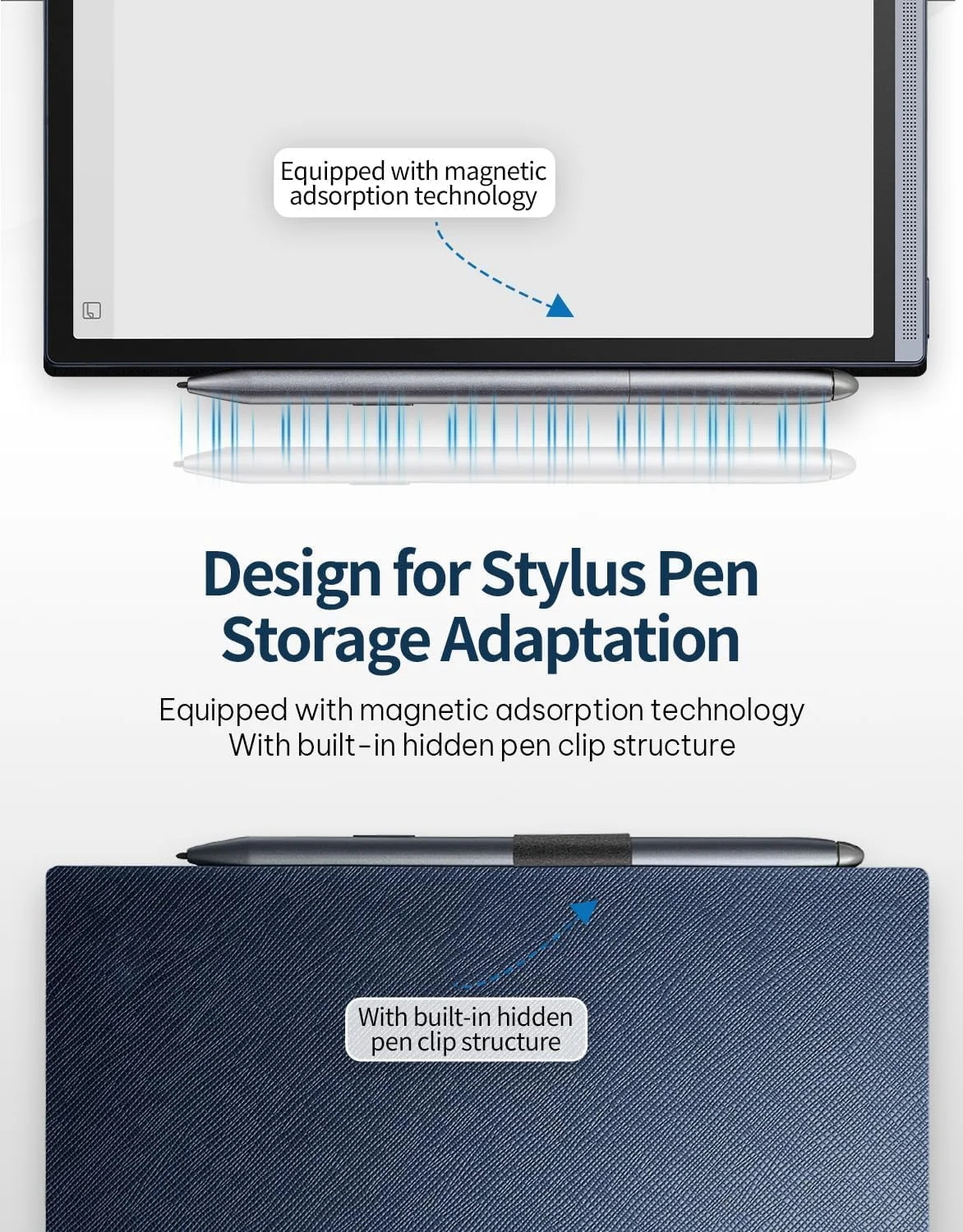 کیف محافظ آبی رنگ برای تبلت iFLYTEK AINOTE Air 2 با صفحه نمایش جوهر الکترونیکی 8.2 اینچی