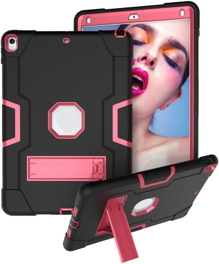 کاور ضد ضربه مناسب آیپد 2/3/4، کاور پشتی محکم و بادوام با استند برای آیپد 4 اپل، آیپد 3 و آیپد 2، مشکی + قرمز رز کاور ضد ضربه مناسب آیپد 2/3/4، کاور پشتی محکم و بادوام با استند برای آیپد 4 اپل، آیپد 3 و آیپد 2، مشکی + قرمز رز