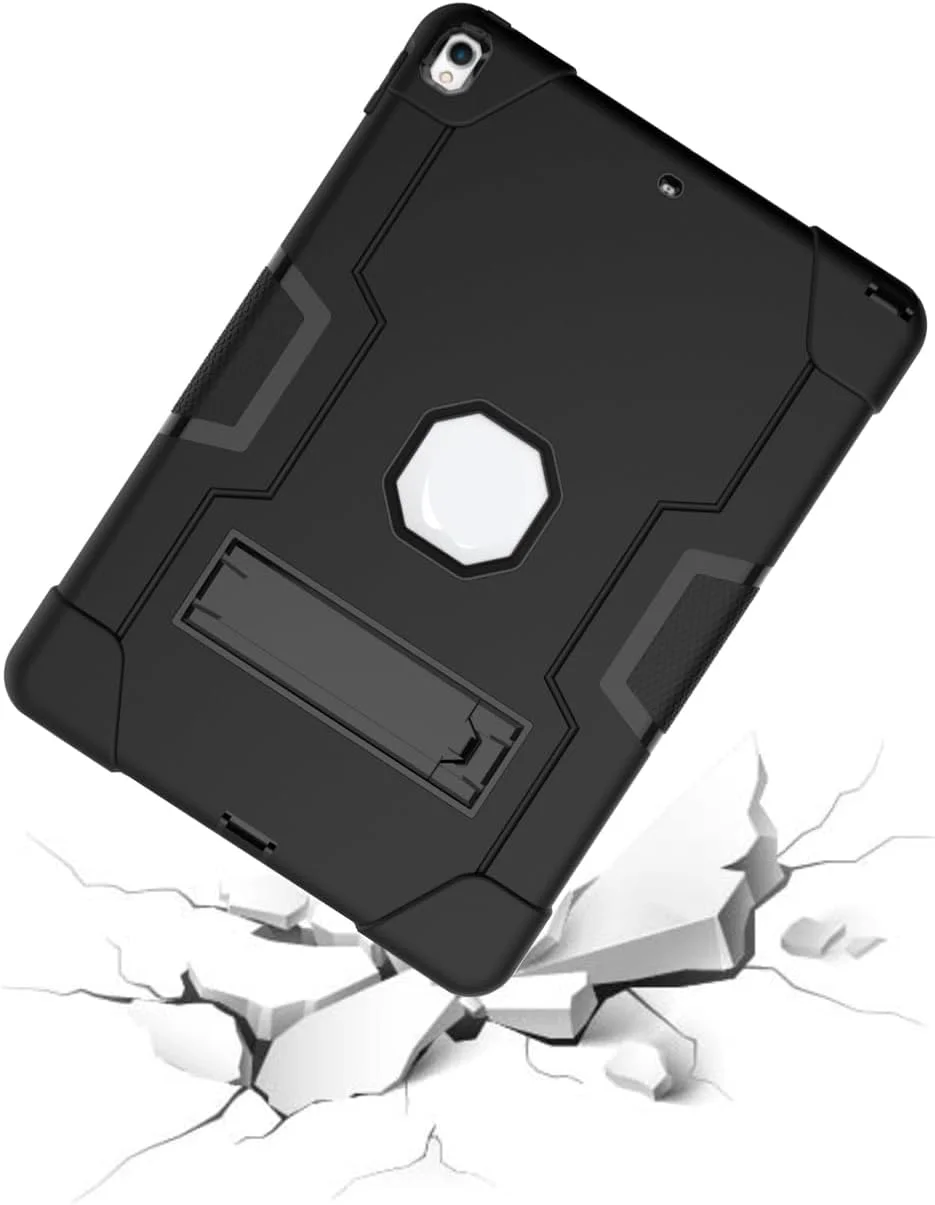 کاور ضد ضربه ZORSOME مناسب برای آیپد 2/3/4، کاور پشتی مقاوم و تمام بدنه با استند برای تبلت اپل آیپد 4، آیپد 3 و آیپد 2، مشکی