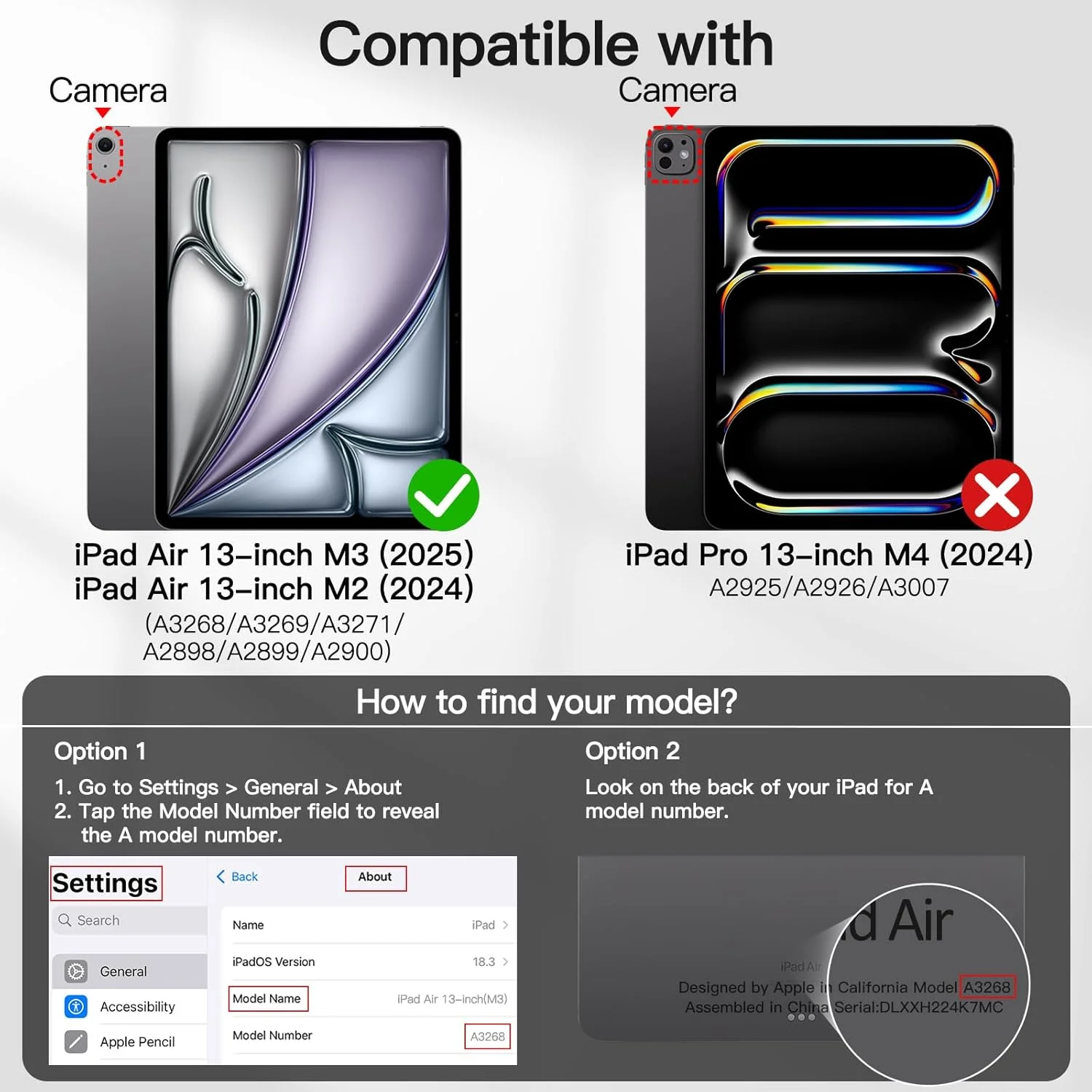 کاور JETech برای آیپد ایر ۱۳ اینچی M3/M2 (۲۰۲۵/۲۰۲۴) با جای قلم، کاور محافظ تبلت باریک با قابلیت استند، زاویه دید چندگانه، بیدار/خواب خودکار (مشکی)