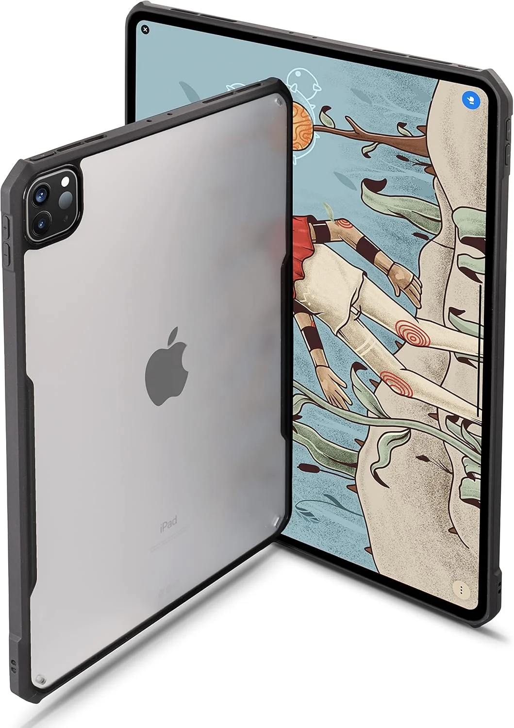کاور آیپد پرو 11 اینچ TineeOwl مناسب برای مدل های 2022، 2021، 2020 و 2018 (نسل 4، 3، 2 و 1)، فوق العاده نازک، مات و شفاف، پشتیبانی از شارژ بی سیم قلم اپل، جاذب ضربه (مشکی / پشت مات)