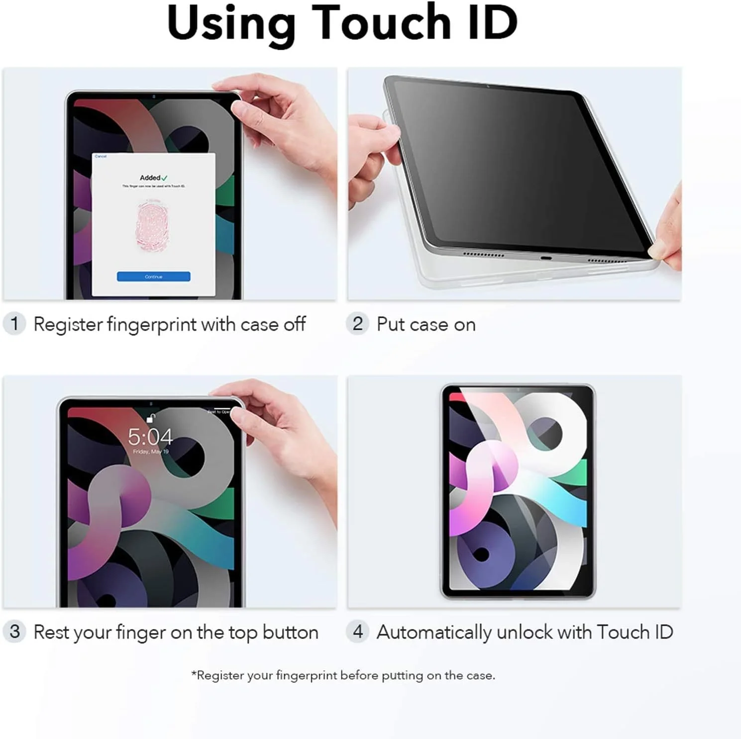 کاور سیلیکونی شفاف مشکی نرم Asgens مناسب آیپد ایر 4 10.9 اینچ 2020 / ایر 5 10.9 اینچ 2022، مناسب مدل های A2072/A2316/A2324/A2325/A2588/A2589/A2591