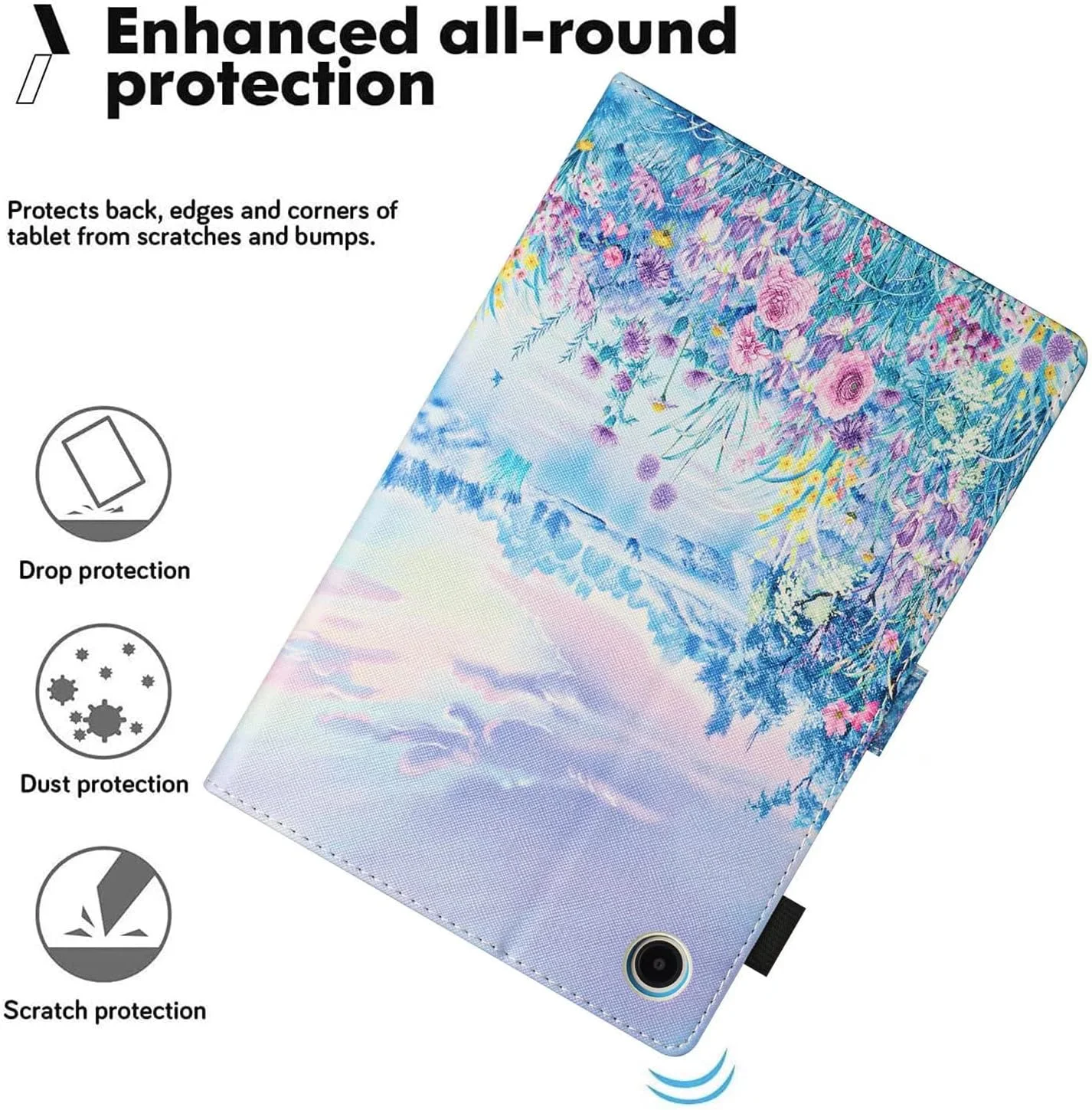 کیف تبلت یونهاوتیک مناسب برای سامسونگ گلکسی تب S6 لایت 10.4 اینچ (نسخه 2024/2022/2020)، با قابلیت بیدار شدن/به خواب رفتن خودکار، جلد تاشو چرمی PU ممتاز با نگهدارنده قلم و زوایای دید چندگانه - طرح گل کیف تبلت یونهاوتیک مناسب برای سامسونگ گلکسی تب S6 لایت 10.4 اینچ (نسخه 2024/2022/2020)، با قابلیت بیدار شدن/به خواب رفتن خودکار، جلد تاشو چرمی PU ممتاز با نگهدارنده قلم و زوایای دید چندگانه - طرح گل