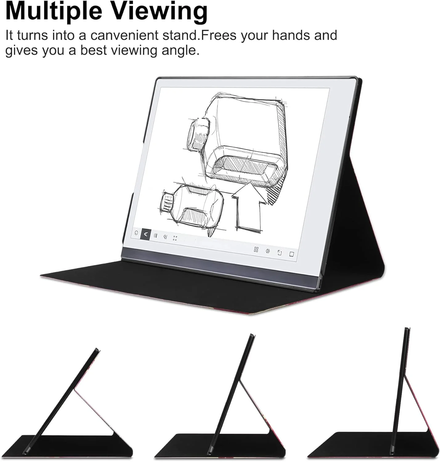 KuRoKo Case for Tablet Case, Slim Lightweight Stand Hard Back Shell Protective Cover with Pen Holder for Paper Tablet 10.3" 2020 Released,Marble Pink