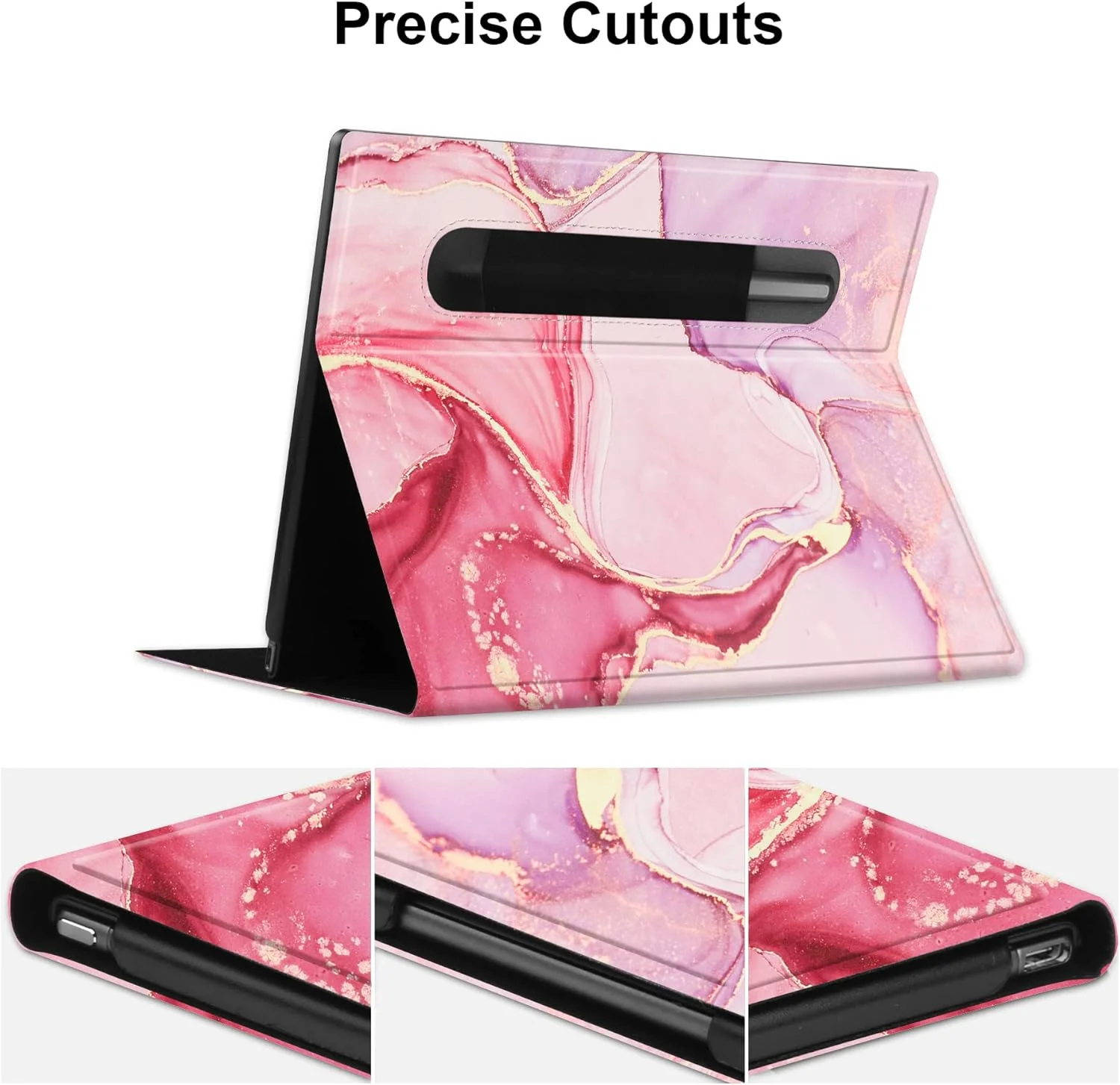 KuRoKo Case for Tablet Case, Slim Lightweight Stand Hard Back Shell Protective Cover with Pen Holder for Paper Tablet 10.3" 2020 Released,Marble Pink