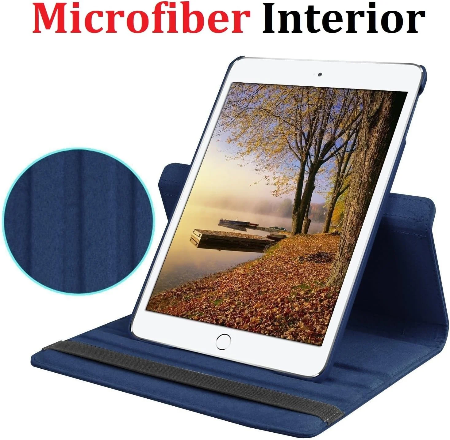 پایه چرخان 360 درجه AWH [خواب/بیدار شدن خودکار] کاور هوشمند چرمی فولیو برای آیپد اپل (آیپد پرو 9.7 اینچ 2016، قرمز)
