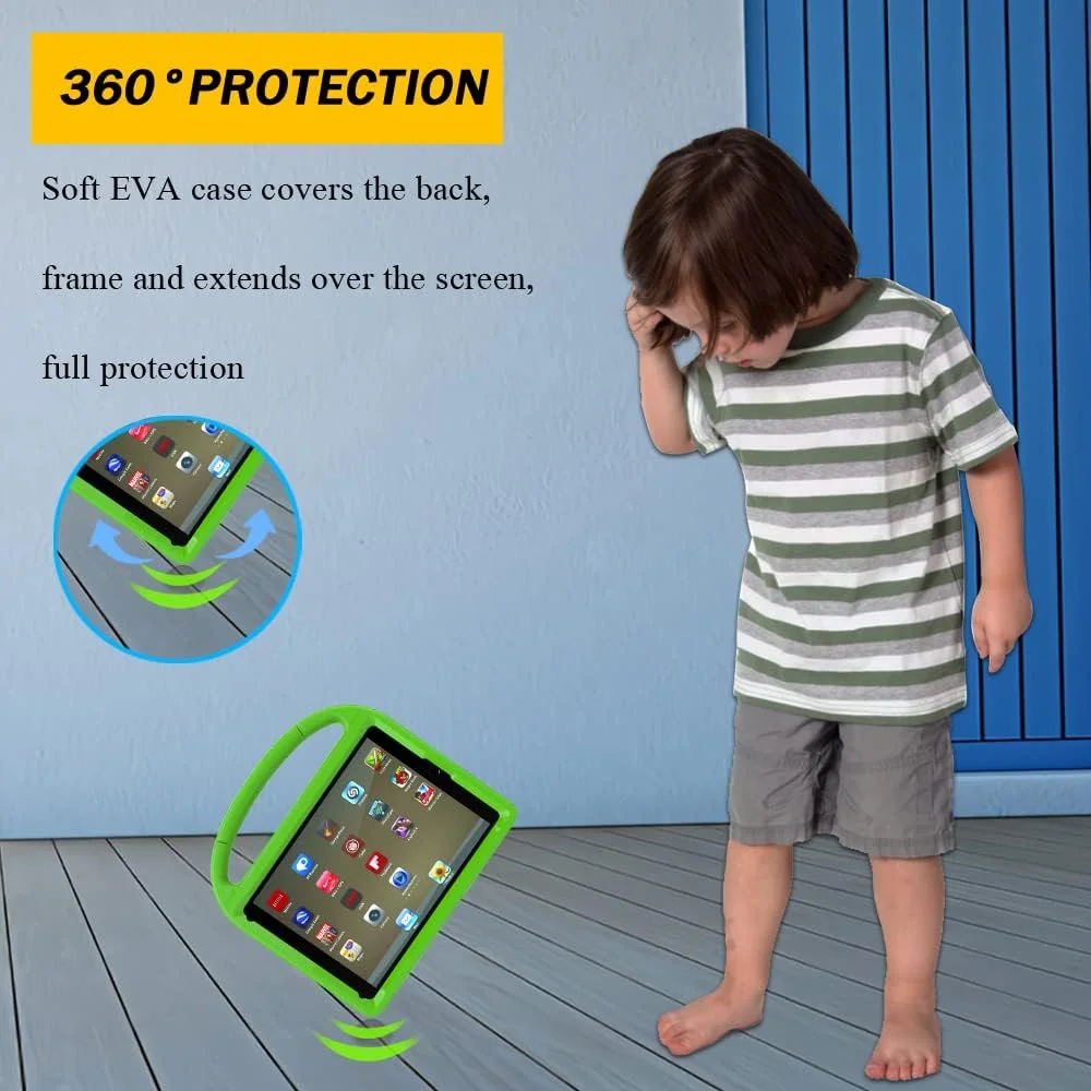 کاور TrendGate برای آیپد 9.7 اینچی جدید 2018/2017 آیپد نسل 6/5 - کاور سبک وزن و ضد ضربه کودکانه آیپد با دسته و پایه برای تبلت آیپد ایر/آیپد ایر 2/آیپد پرو 9.7 اینچی - سبز