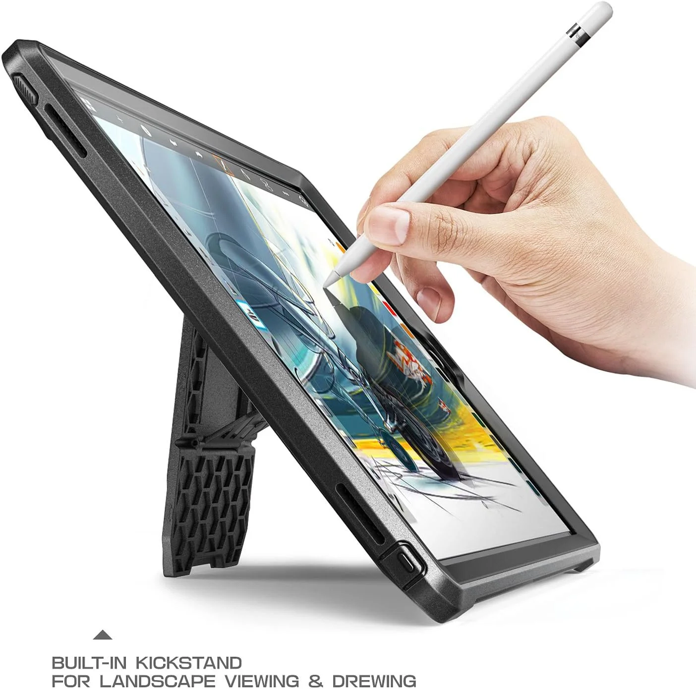 کاور مقاوم SUPCASE مدل [Unicorn Beetle Pro] طراحی شده برای آیپد پرو 9.7 2016، محافظ کامل بدنه با محافظ صفحه نمایش داخلی - مشکی