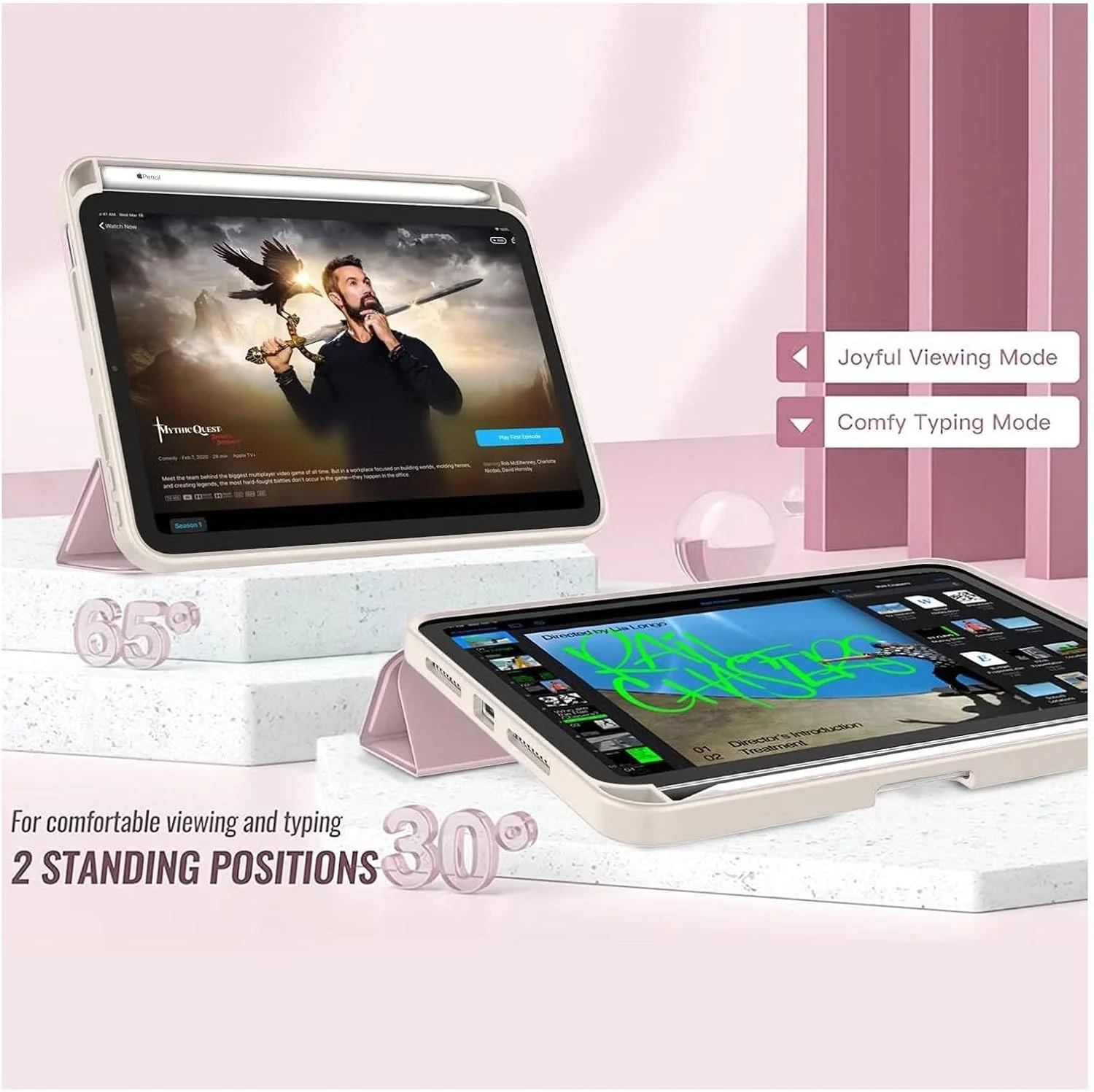 کاور باریک آیپد مینی 6 مدل 8.3 اینچی 2021 E CHOICE با نگهدارنده قلم، کاور تبلت سیلیکونی تاشو هوشمند TPU، سازگار با آیپد مینی 6 (صورتی) کاور باریک آیپد مینی 6 مدل 8.3 اینچی 2021 E CHOICE با نگهدارنده قلم، کاور تبلت سیلیکونی تاشو هوشمند TPU، سازگار با آیپد مینی 6 (صورتی)