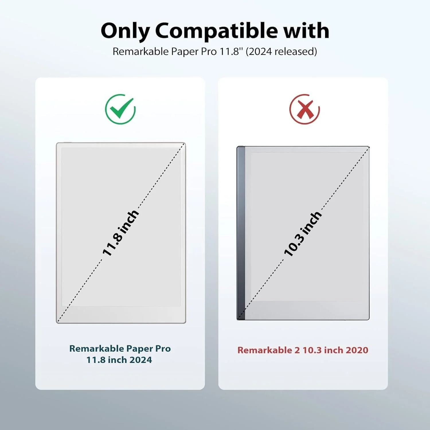 کاور مغناطیسی مقاوم در برابر ضربه Gruattreay سازگار با تبلت Remarkable Paper Pro 11.8 اینچی (مدل 2024) با قابلیت خواب/بیدار شدن خودکار (سبز)