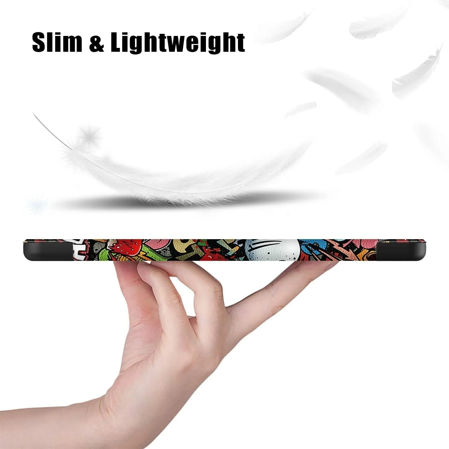 کیف محافظ تبلت هوآوی MatePad SE 10.4 اینچی مدل 2023، باریک، سه لایه، با قابلیت استند و زاویه دید چندگانه، پوشش هوشمند چرمی PU با قابلیت خواب/بیدار شدن خودکار برای MatePad SE 10.4 اینچی 2023 (گرافیتی)