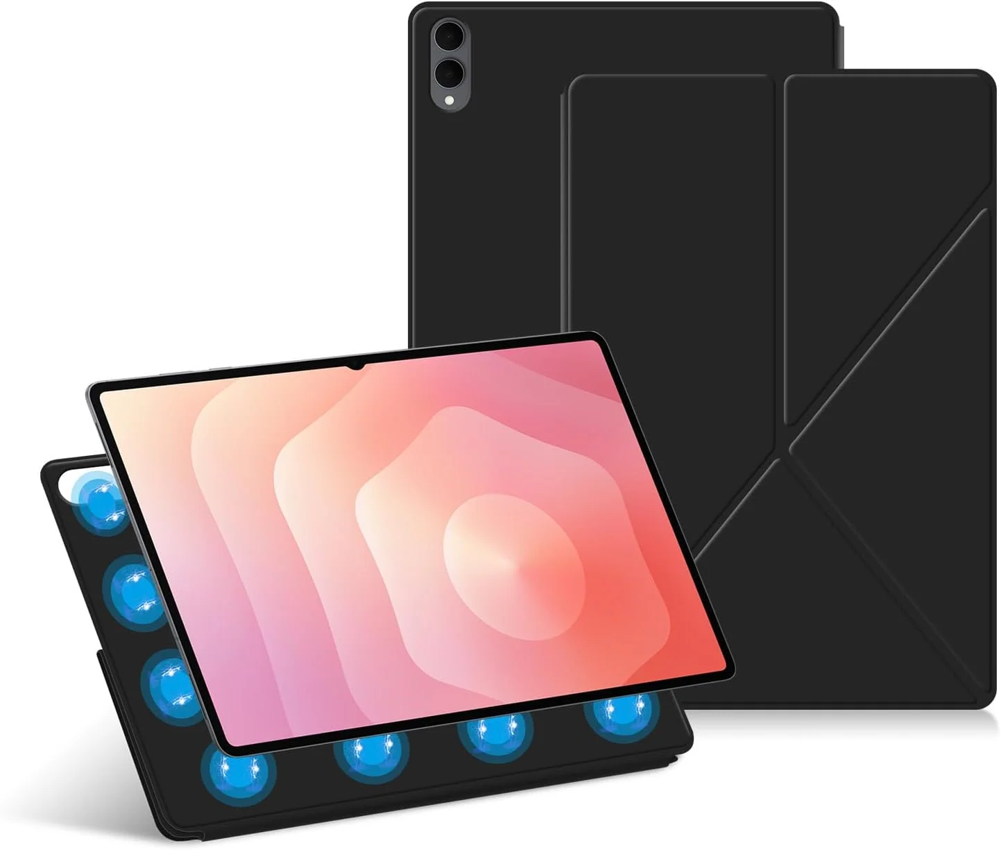 کاور گرواتری مناسب برای تبلت سامسونگ گلکسی تب S11 Ultra 14.6 اینچ 2025، با قابلیت بیدار شدن/به خواب رفتن خودکار، جذب مغناطیسی، سبک وزن، چرم PU، کاور تاشو K-Fold با قابلیت استند (مشکی)