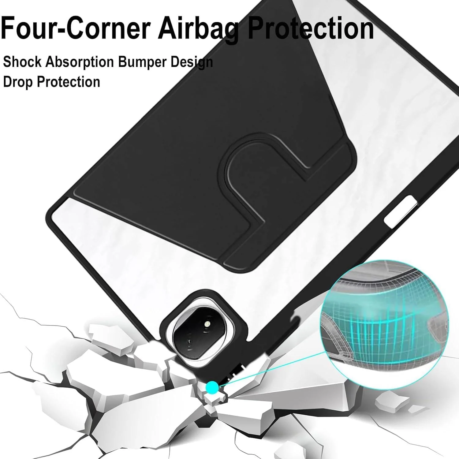 Vurtboly Hybrid Case Compatible with Honor Magic Pad 2 12.3inch 2024 Cover, Clear Acrylic Multi-Angle Hard PC Case with Pen Holder Protective Stand Cover for Honor Magic Pad 2 12.3" 2024
