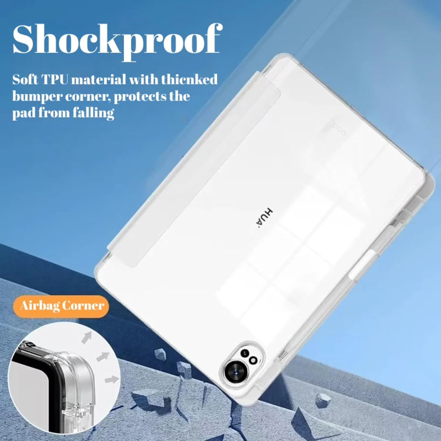 کاور Vurtboly سازگار با Huawei MatePad 12X 12" 2024، کاور باریک و سبک TPU ضد ضربه با پشت شفاف سیلیکونی محافظ برای Huawei MatePad 12X 12" 2024