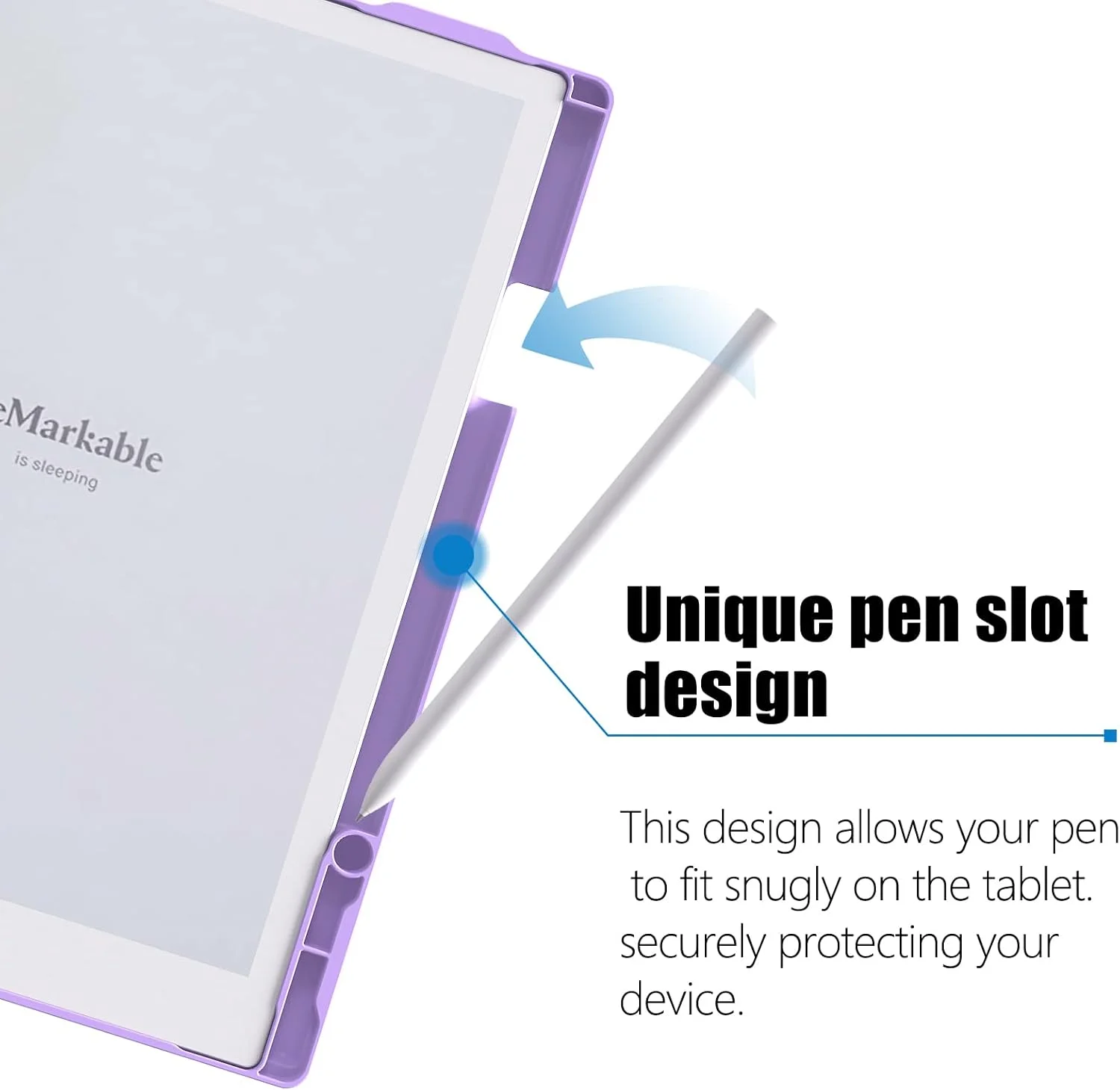 کیف تبلت کاغذی Remarkable 2 مدل E NET-CASE - جلد تاشو و قابل تنظیم با قابلیت چند زاویه دید - دارای جای قلم داخلی - مناسب برای تبلت 10.3 اینچی عرضه شده در سال 2020 (بنفش)