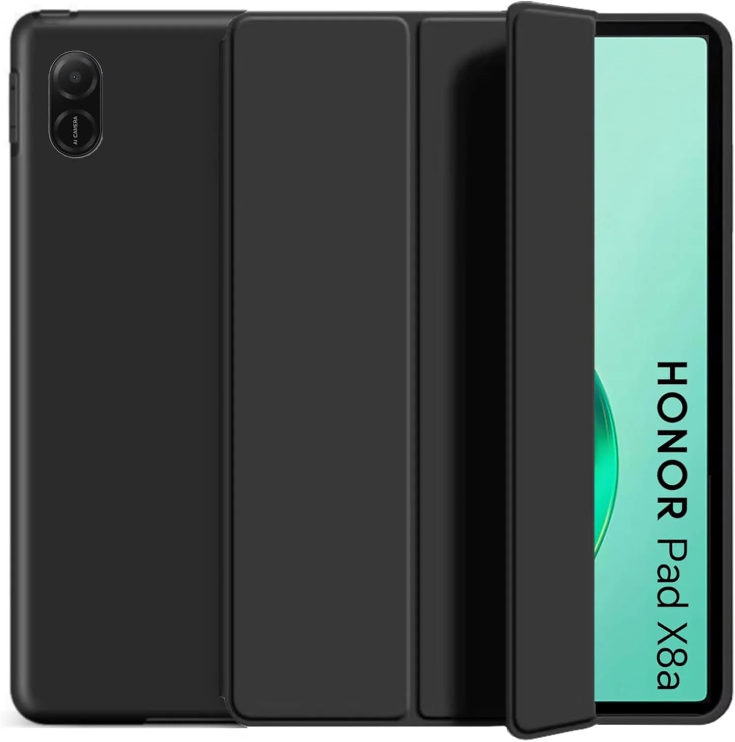 کاور ورتبولی سازگار با تبلت آنر پد X8a 11 اینچ 2024، کاور سه لایه باریک، ضد ضربه با ساختار لانه زنبوری TPU و استند بادوام، قابلیت بیدار شدن/خواب خودکار برای تبلت آنر پد X8a 11 اینچ 2024 (مشکی)