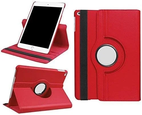 کاور هوشمند AWH برای آیپد 9.7 اینچی، کاور چرخشی 360 درجه برای آیپد اپل 2017-2018، کاور چرمی مصنوعی برای آیپد نسل 5/6، کاور باریک و سبک، قرمز.
