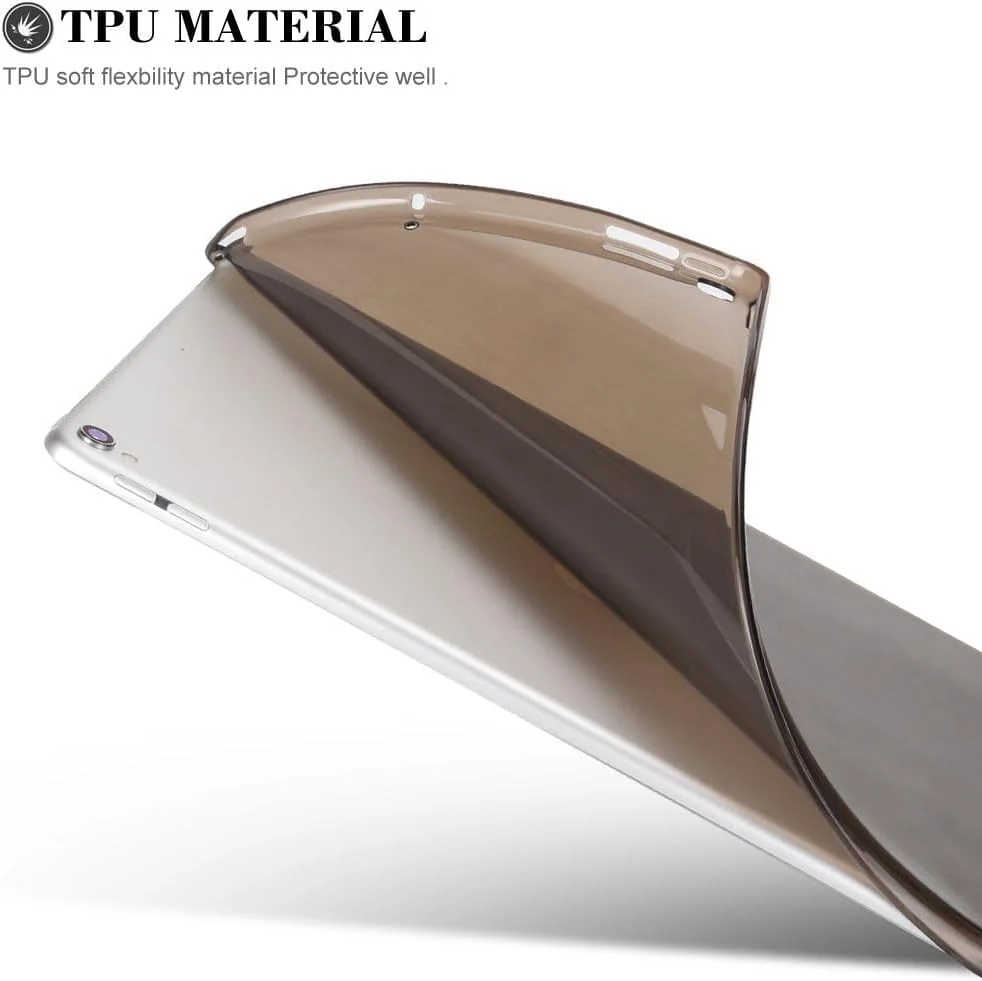 کاور سیلیکونی باریک و شفاف مشکی Asgens برای آیپد پرو 9.7 اینچی، کاور TPU نرم و انعطاف پذیر ضد ضربه مناسب برای آیپد پرو 9.7 اینچی مدل A1673 A1674 A1675 (2016)