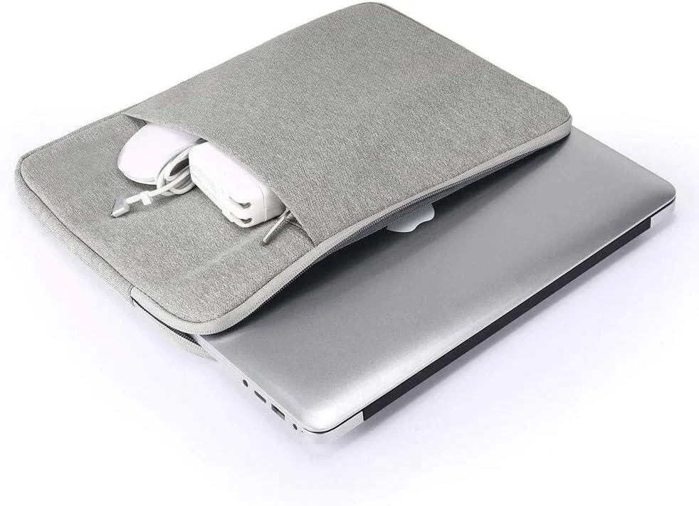 کیف آستینی لپ تاپ 15 اینچی، کیف حمل نوت بوک و تبلت برای مک بوک ایر پرو رتینا - خاکستری