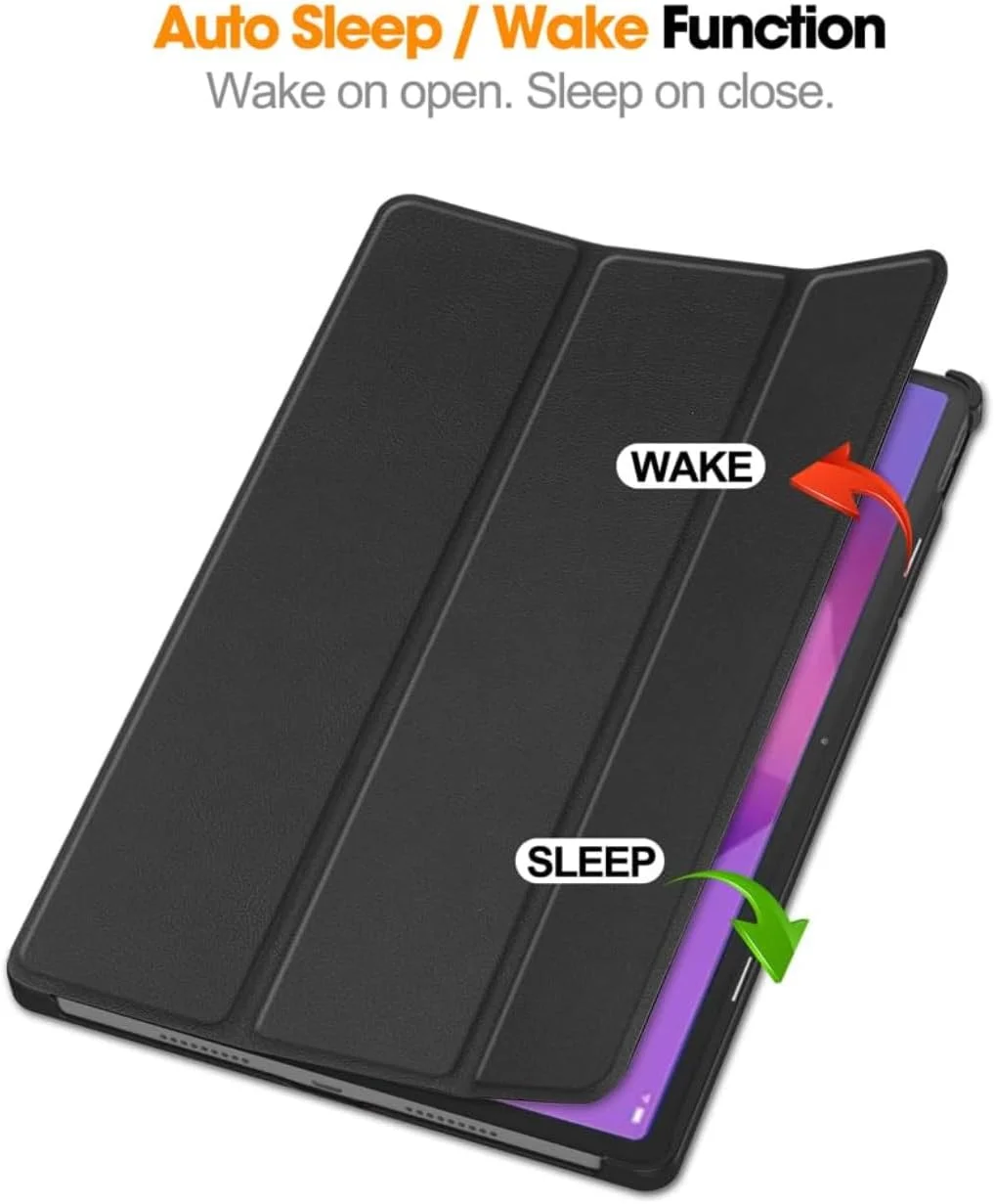 کیف تبلت SKEIDO برای تبلت Lenovo Idea Tab Pro 12.7 اینچی عرضه شده در سال 2025، با زوایای دید چندگانه، روکش هوشمند چرمی PU کاملاً جدید با قابلیت بیدار شدن و به خواب رفتن خودکار، کیف باریک تاشو (مشکی)