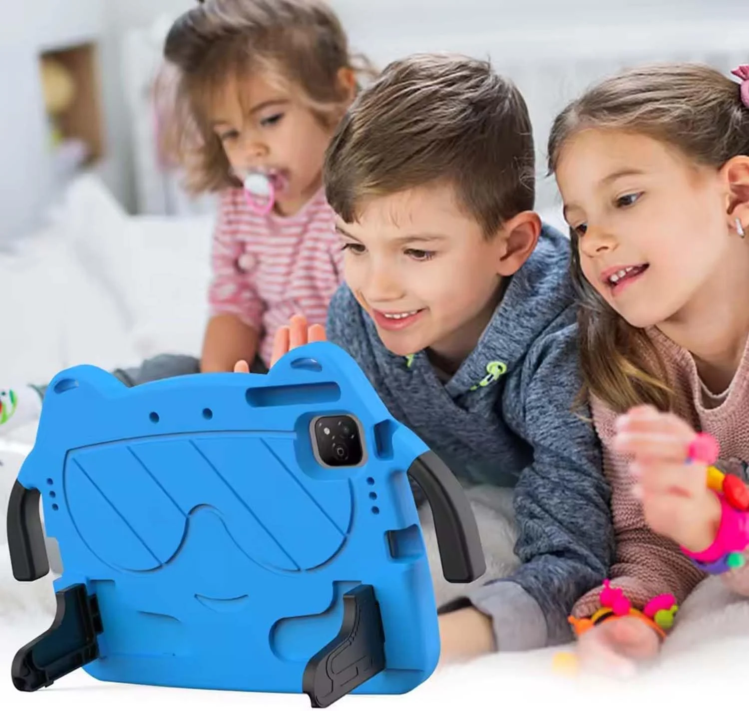 کیف تبلت کودکانه Lukione سازگار با Honor Pad x8a 11 اینچ 2024، کاور محافظ سبک و مقاوم در برابر ضربه با پایه دسته دار، طراحی زیبا، کیف مناسب کودکان برای x8a 11"