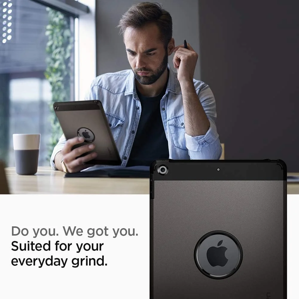 کاور محافظ آیپد 10.2 اینچی Spigen Tough Armor، مناسب برای آیپد نسل نهم (2021) / آیپد نسل هشتم (2020) / آیپد نسل هفتم (2019) - رنگ Gunmetal
