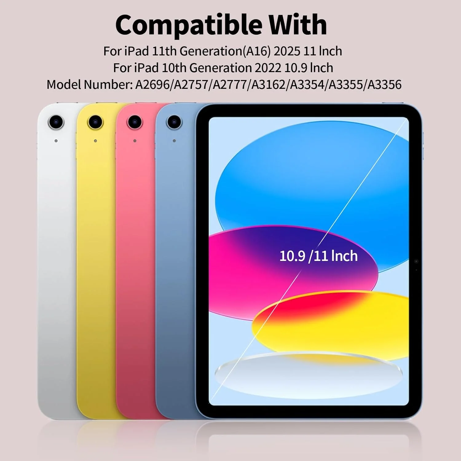 کیف مگنتی KVTVOU مناسب برای آیپد نسل 11 مدل A16 سال 2025 و آیپد نسل 10 اینچ 10.9 سال 2022، دارای استند چند زاویه ای، فوق العاده باریک، مشکی