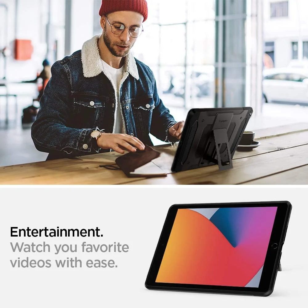کاور محافظ آیپد 10.2 اینچی Spigen Tough Armor TECH، مناسب برای آیپد نسل 9 (2021) / آیپد نسل 8 (2020) / آیپد نسل 7 (2019) - رنگ Gunmetal